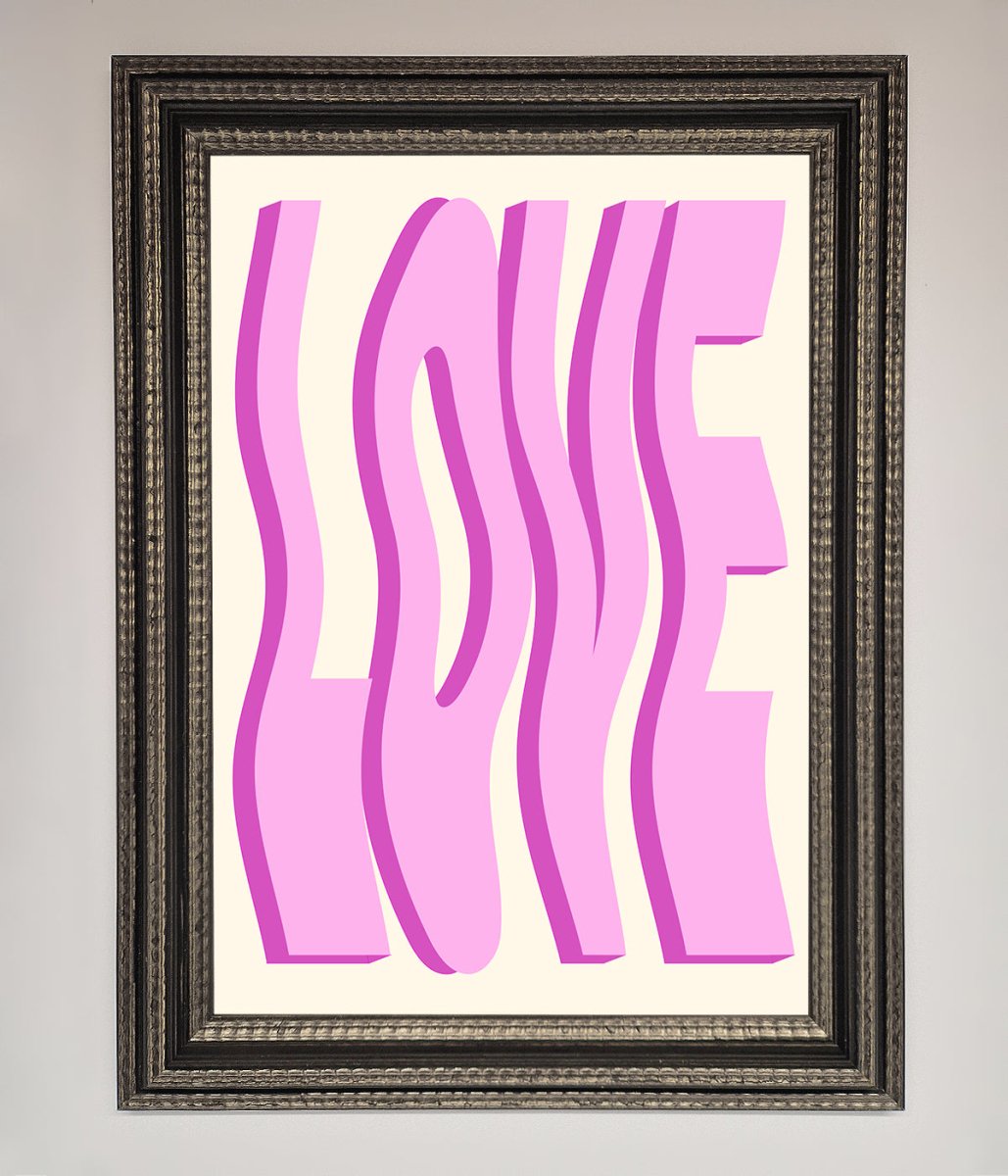 Wavy Love Pink Framed Poster-17