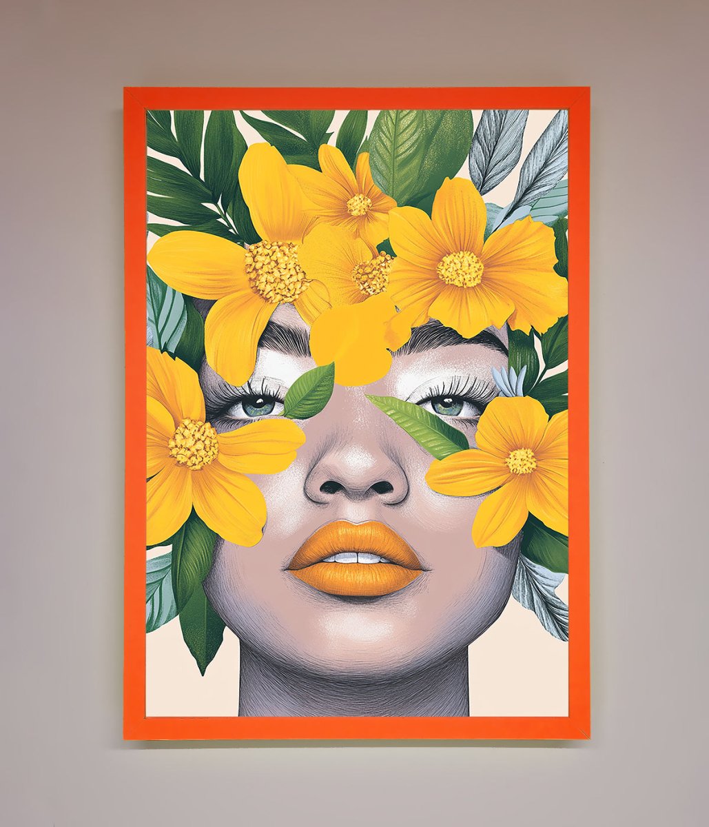 Yellow Flowers Head Framed Poster-11