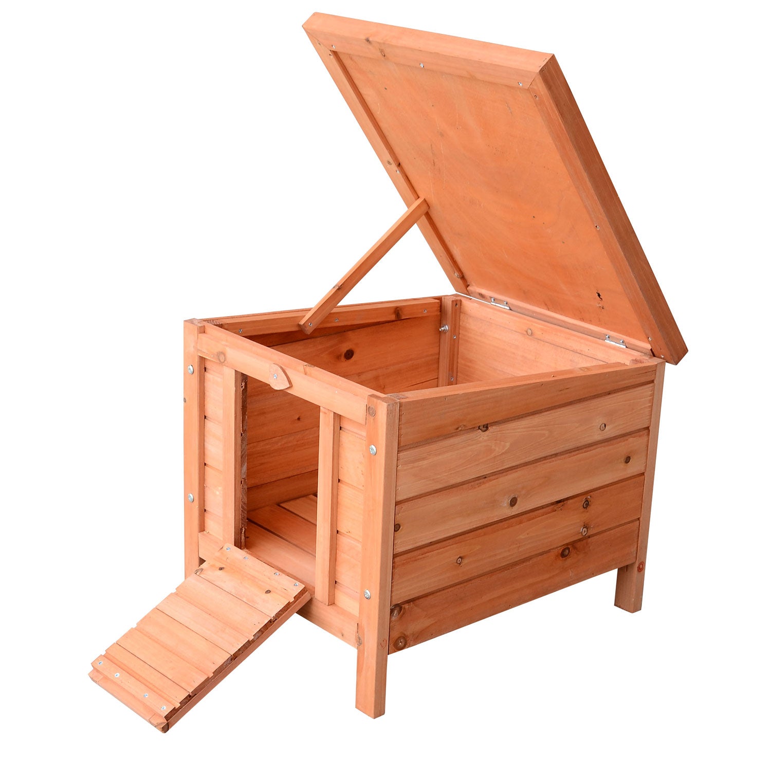 20" Wooden Rabbit Hutch-Fir Wood-4