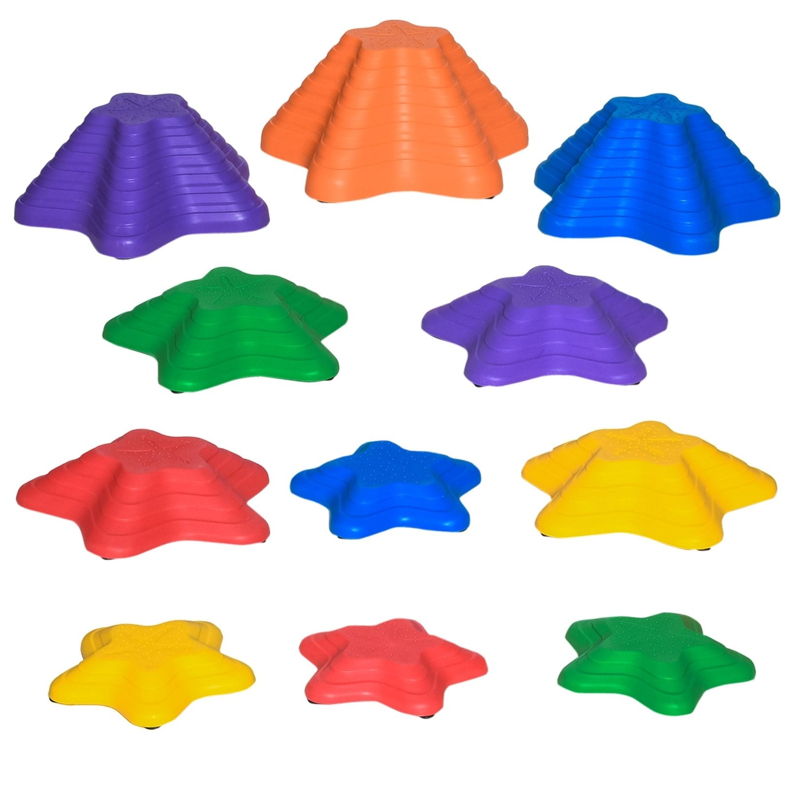 11 Piece Kids Balance Stepping Stones Set Starfish Non Slip Blue-0
