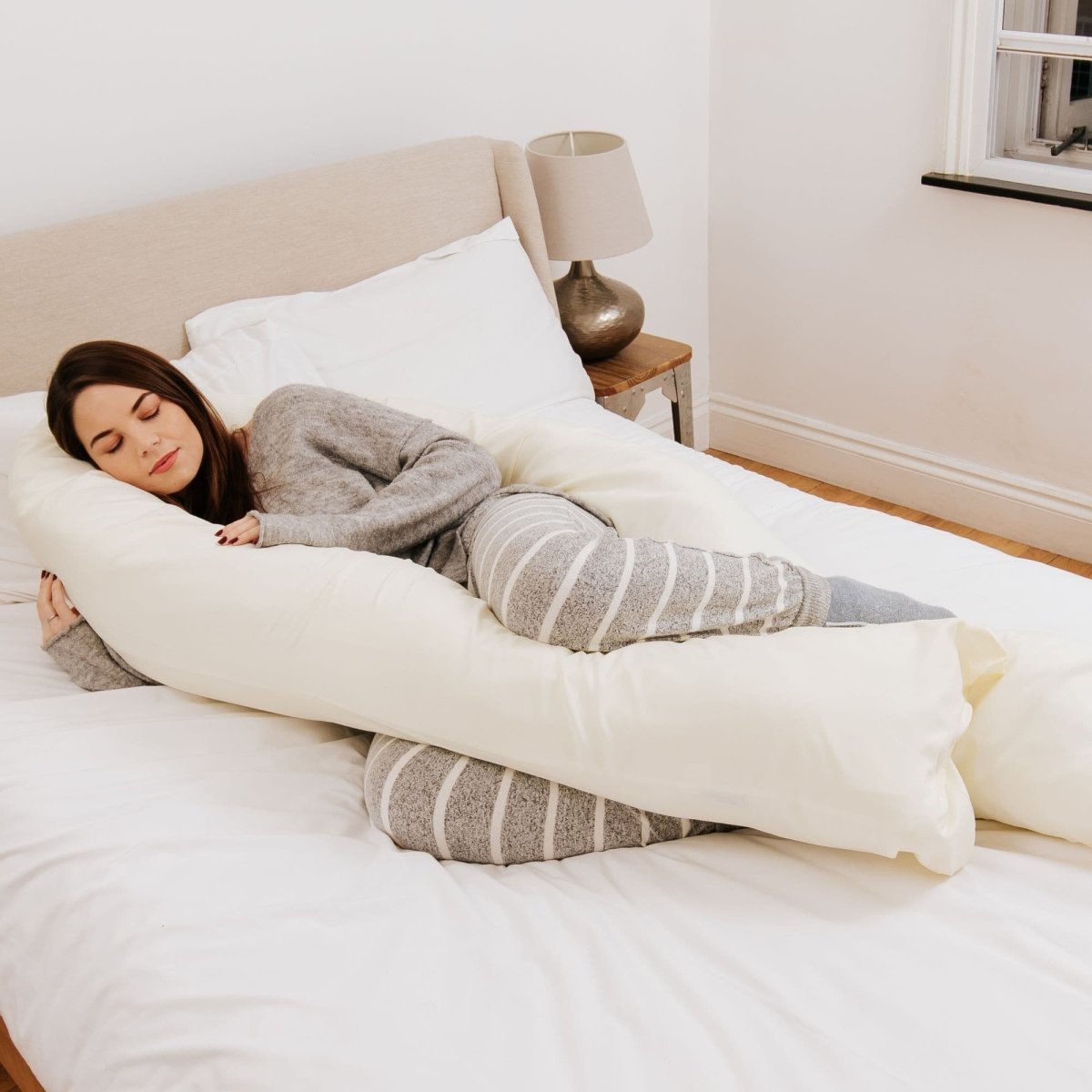 12 Ft Maternity Pillow And Case - Cream-0
