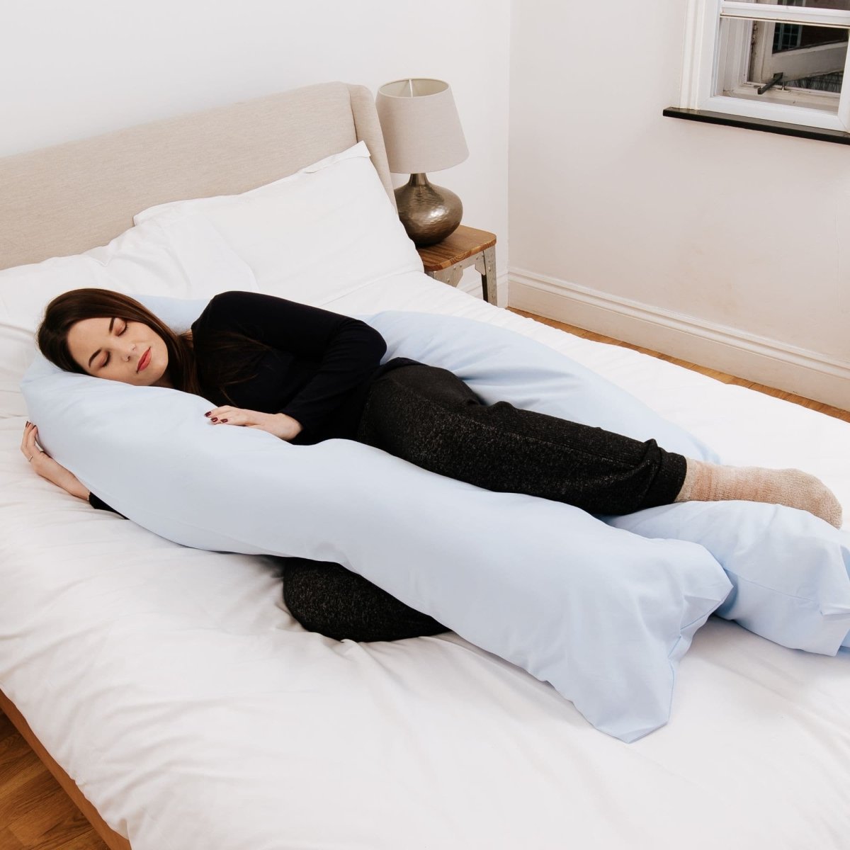 12 Ft Maternity Pillow And Case - Light Blue-0