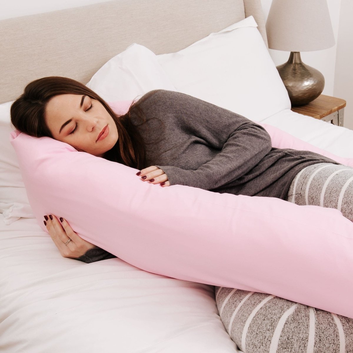12 Ft Maternity Pillow And Case - Light Pink-1