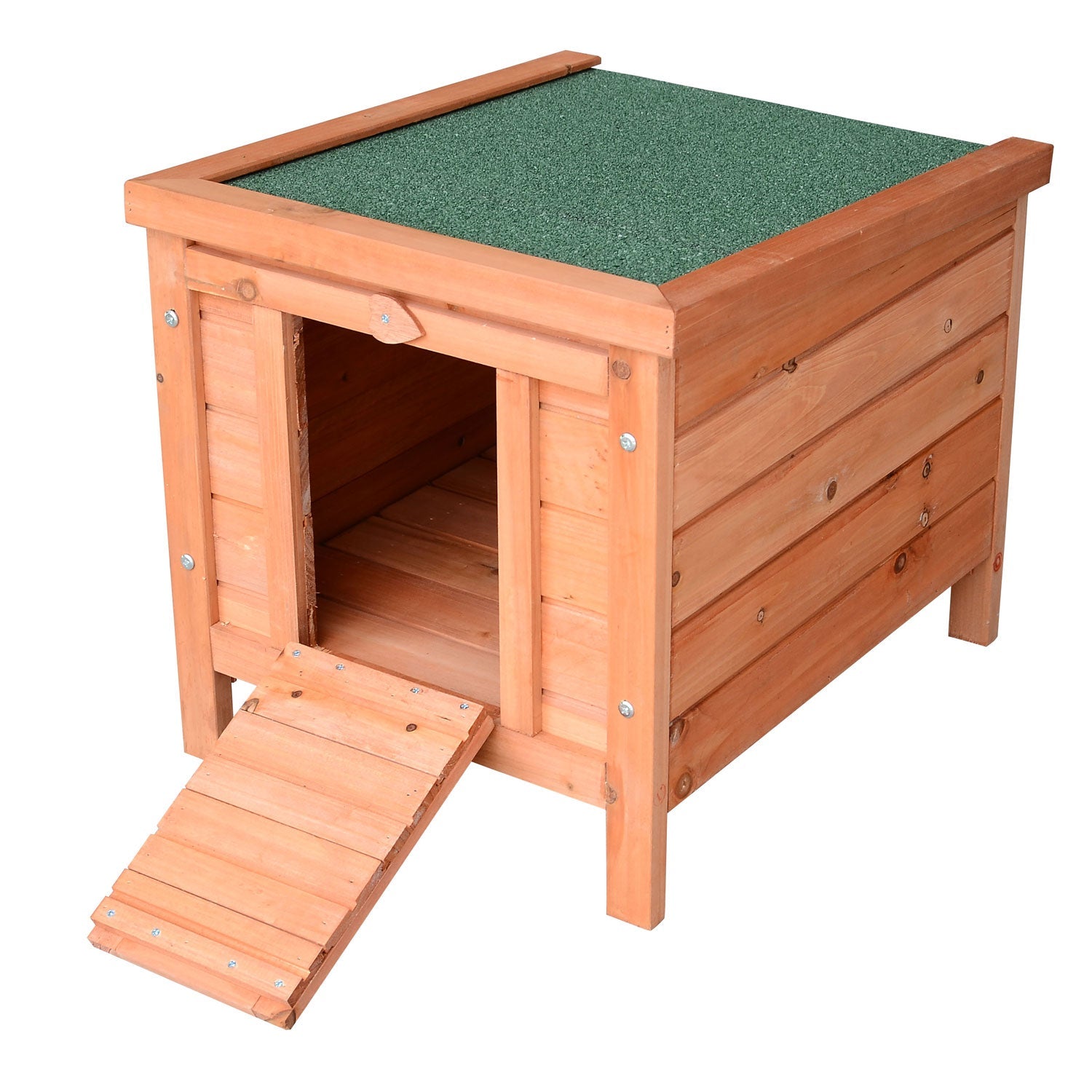 20" Wooden Rabbit Hutch-Fir Wood-0