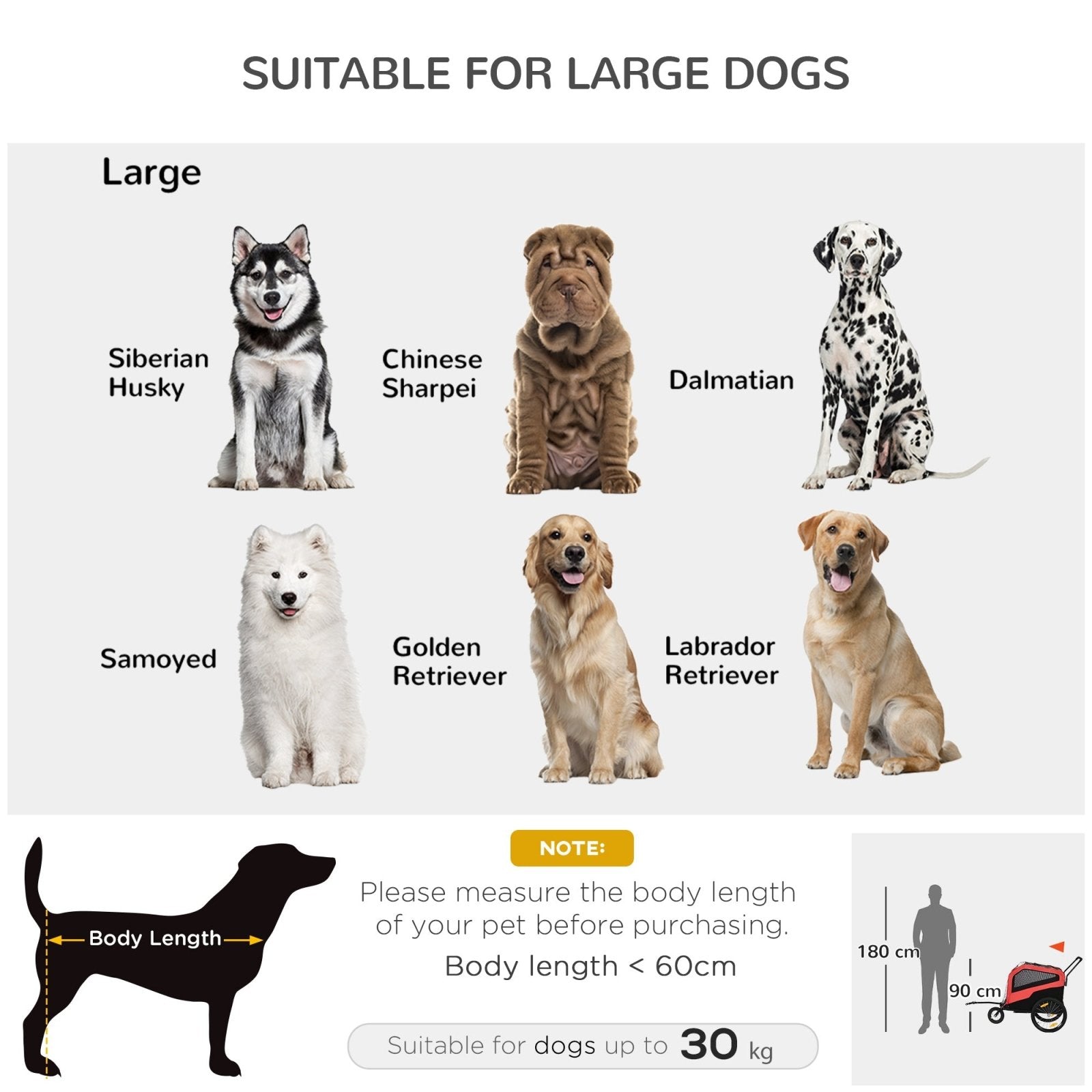 2 in 1 Dog Bike Trailer Pet Stroller for Large Dogs with Hitch, Quick-release 20" Wheels, Pet Bicycle Cart Trolley Carrier for Travel, Red-3