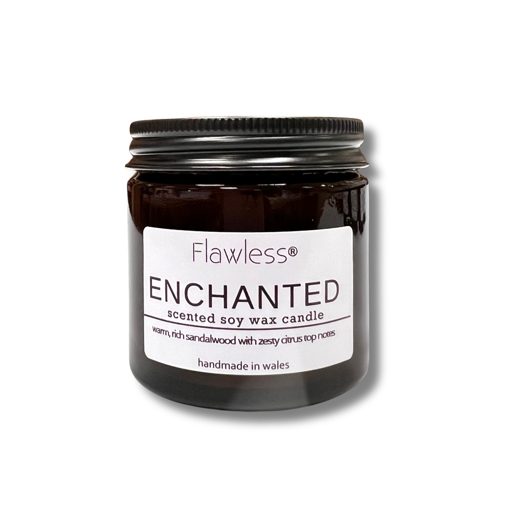 Sandalwood, Amber and Citrus Scented Candle - Enchanted-3