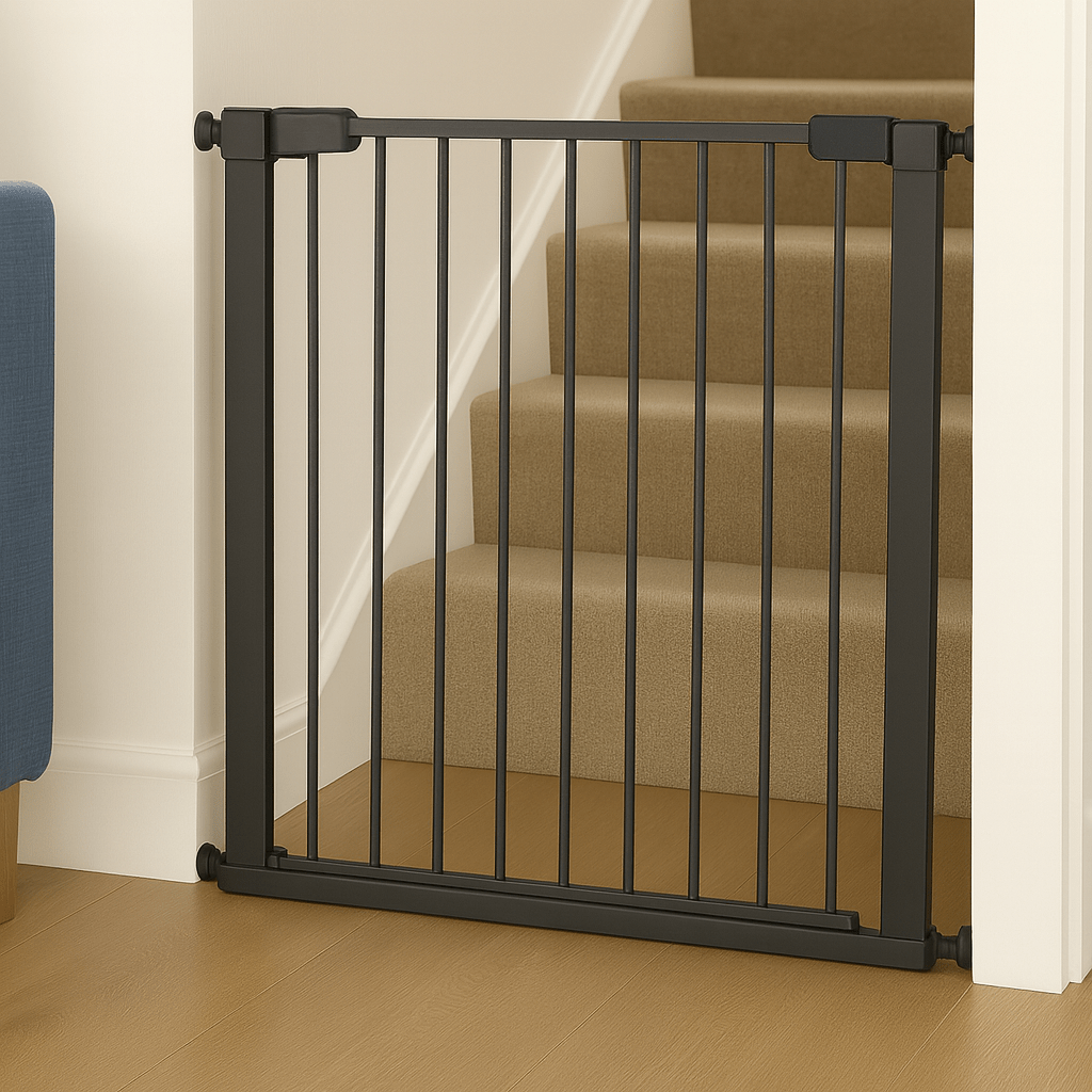 2x FYLO Baby Safety Stair Gate Pressure Fit 75-114cm Extra Wide - Grey-0