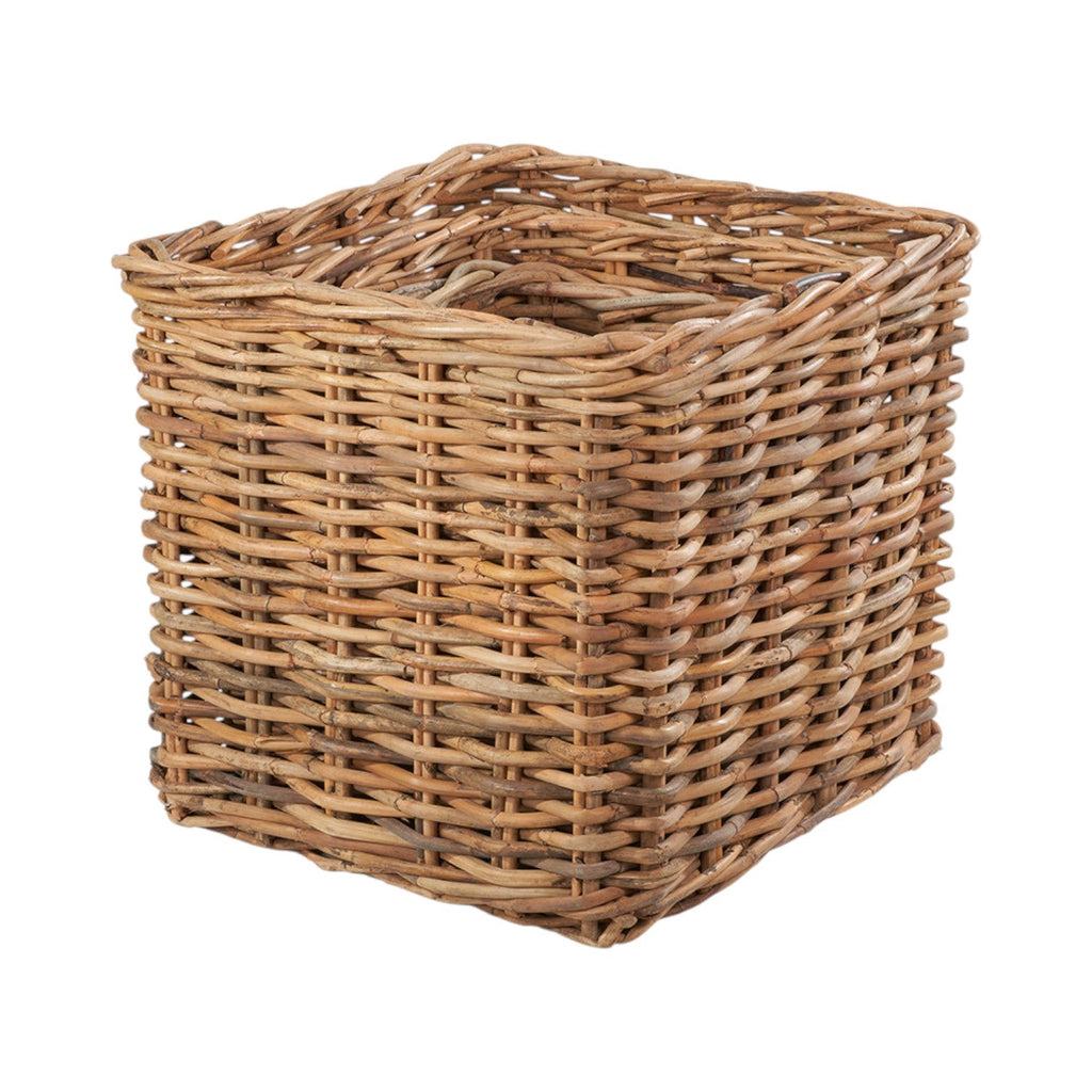 Set of 3 Chunky Natural Rattan Square Log Baskets-2