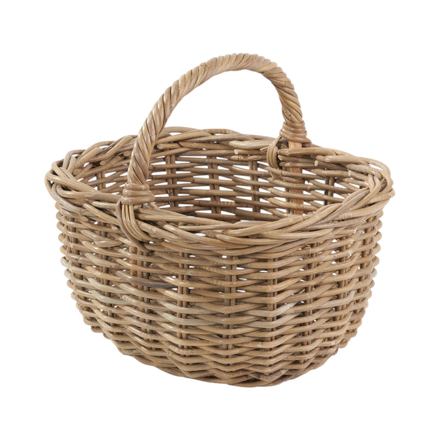 Grey Kubu Rattan Shopping Basket-3