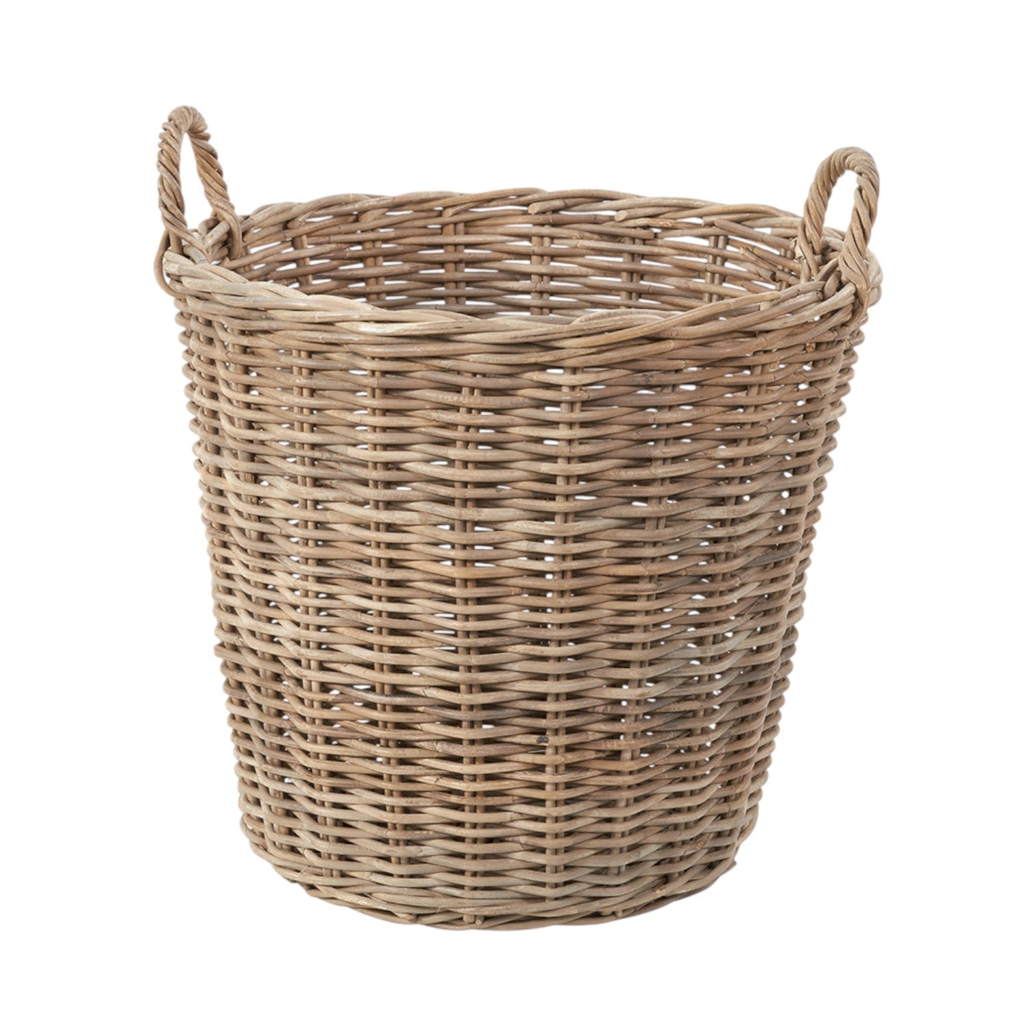 Grey Kubu Rattan Tall Round Storage Basket-0