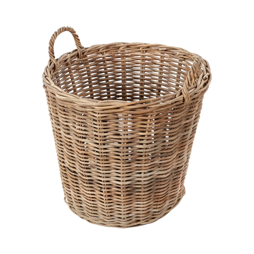 Grey Kubu Rattan Tall Round Storage Basket-2