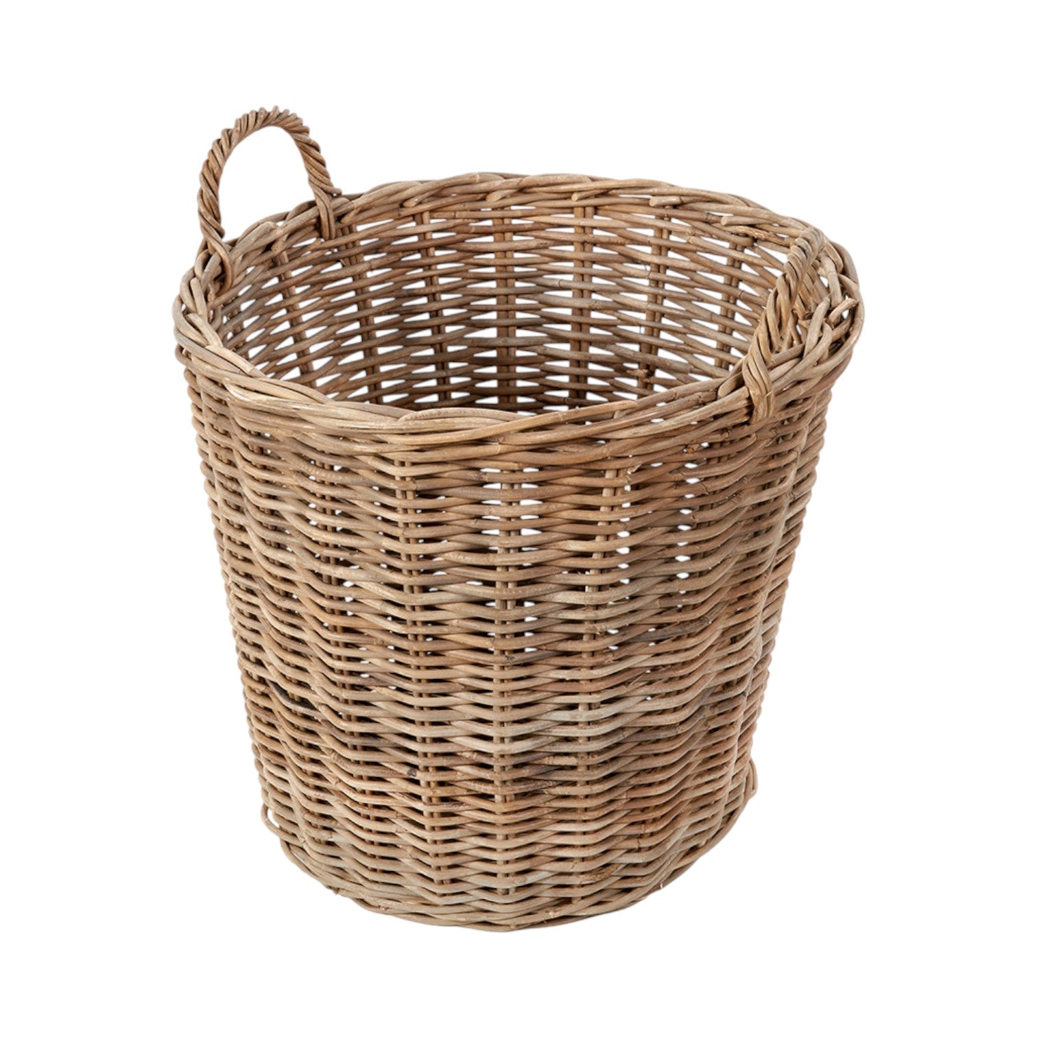 Grey Kubu Rattan Tall Round Storage Basket-2
