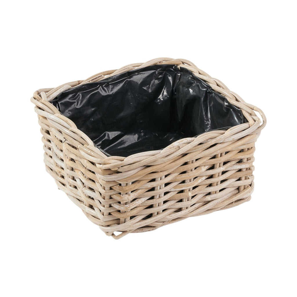 Set of 3 Indoor Outdoor Grey Kubu Rattan Square Basket Planters-2