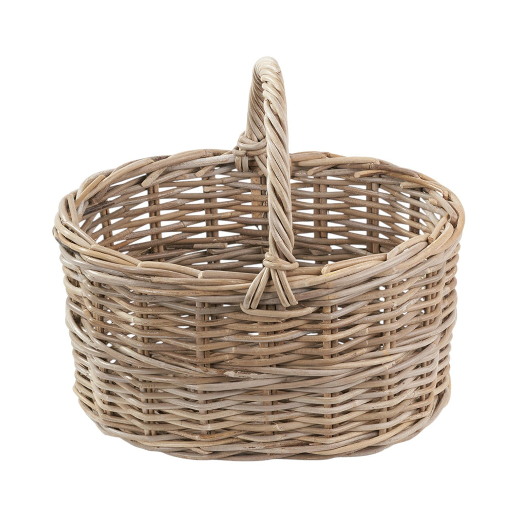 Grey Kubu Rattan Straight Sided Shopping Basket-0