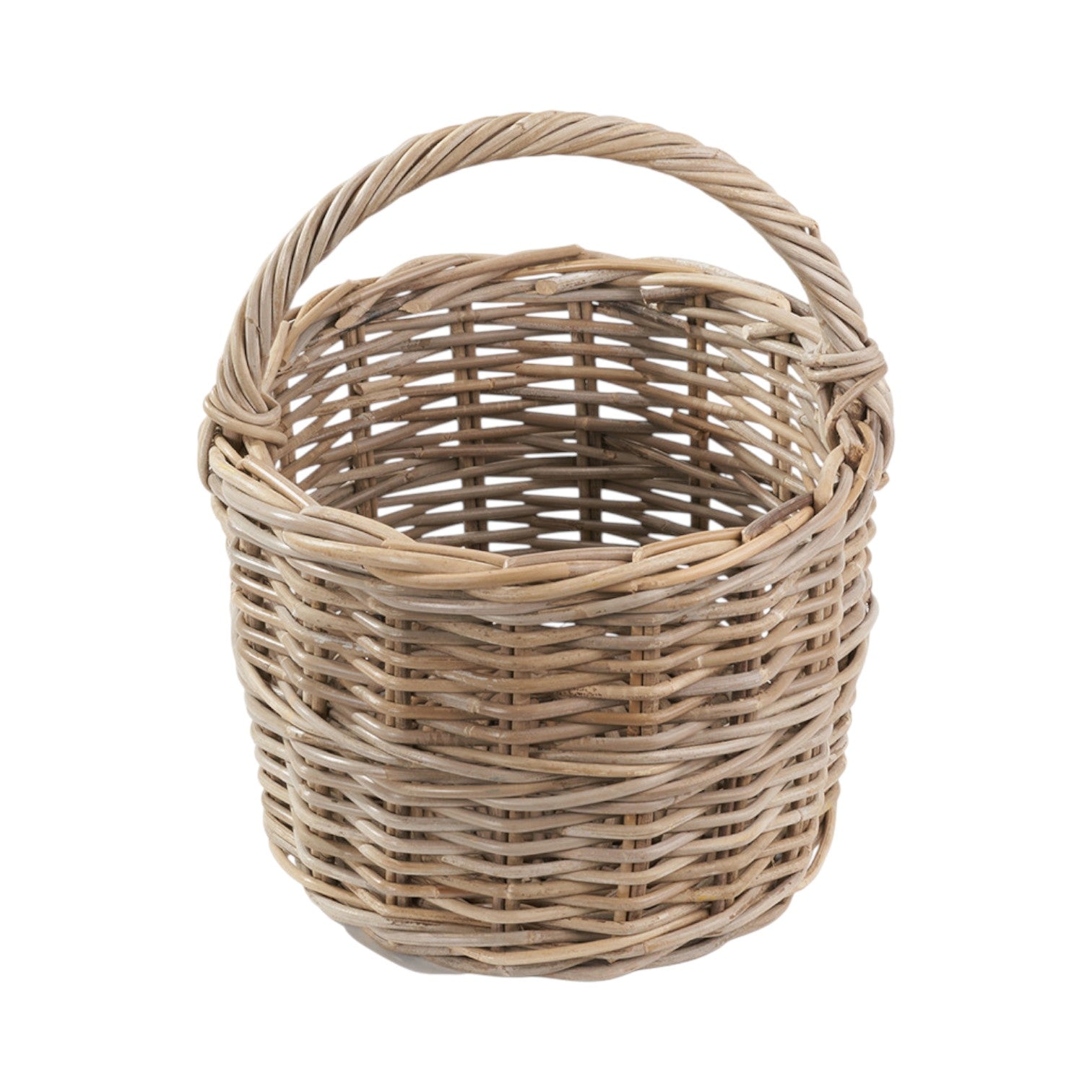 Grey Kubu Rattan Straight Sided Shopping Basket-2