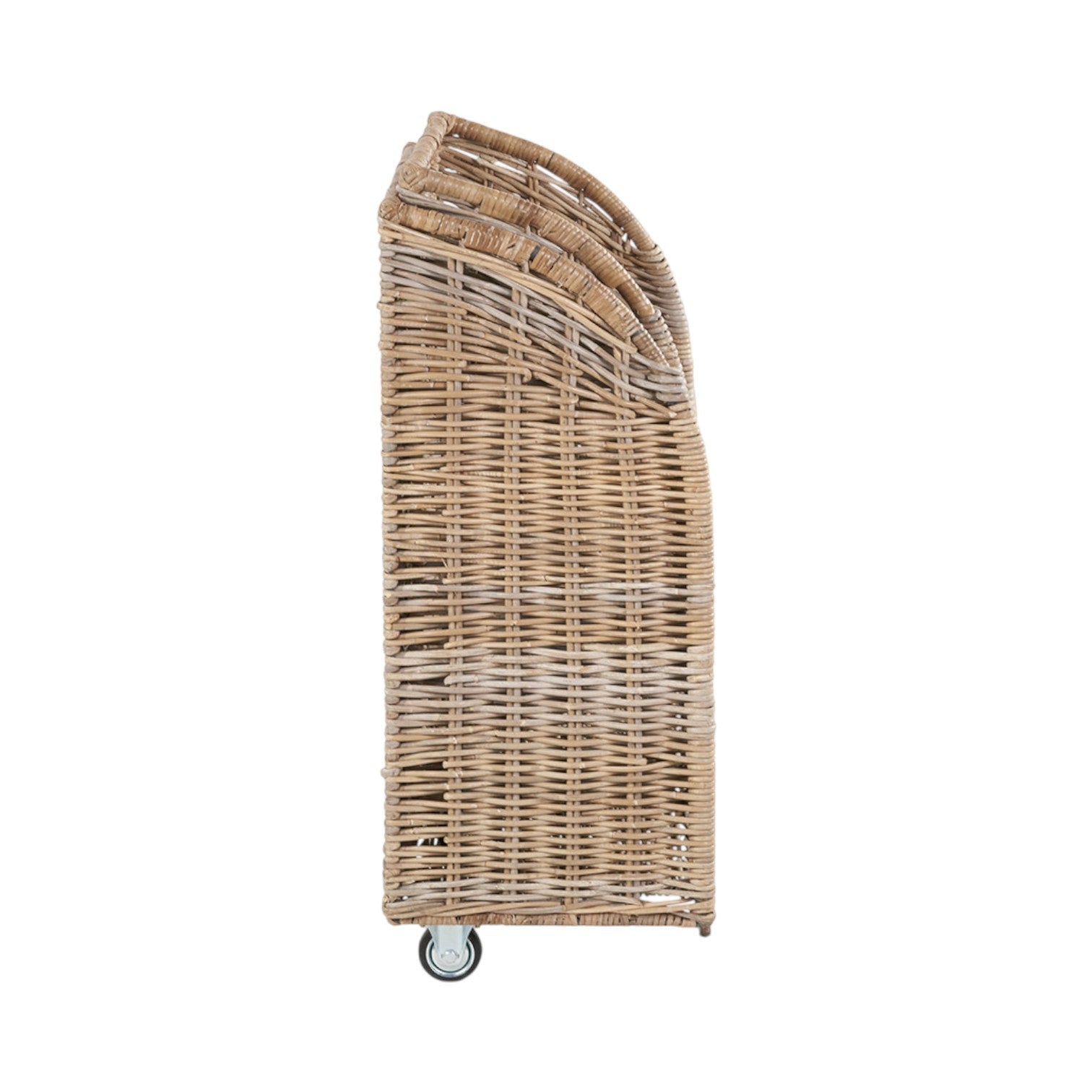 Set of 2 Grey Kubu Rattan Log Basket Trolleys-1