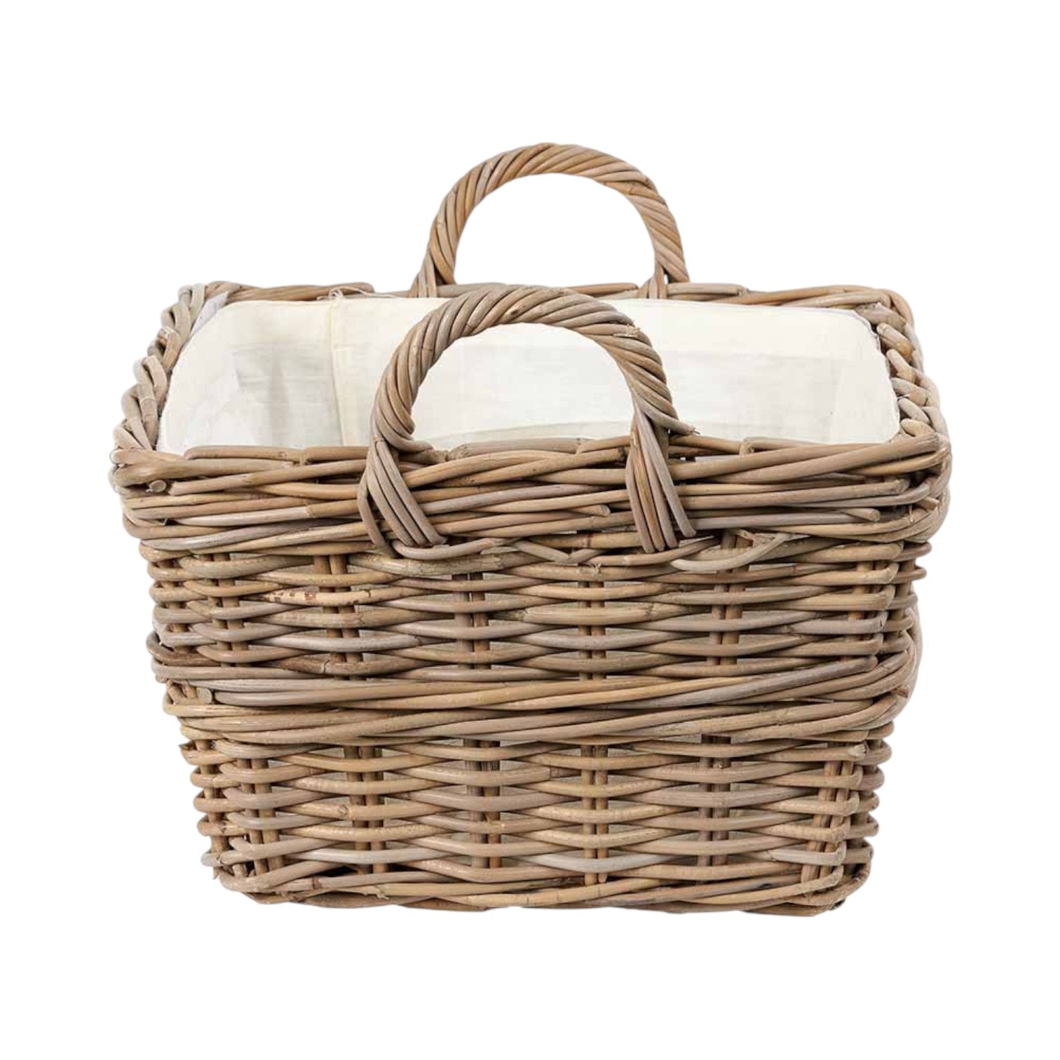 Grey Kubu Rectangular Handled Laundry Basket-2