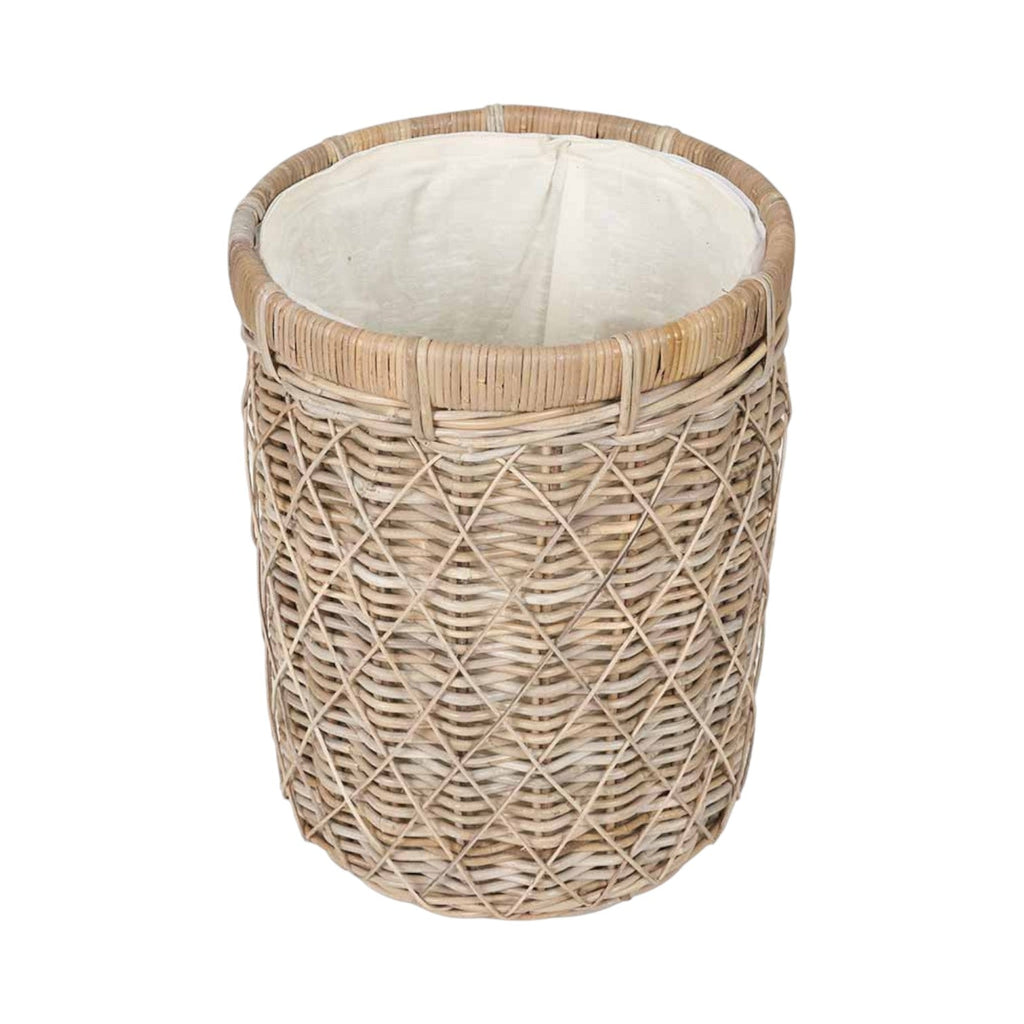 Brown Rattan Round Linen Basket-4