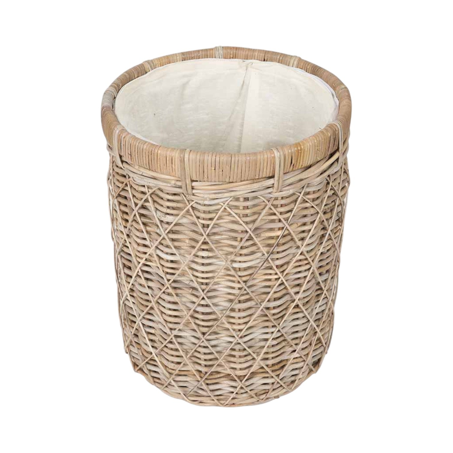 Brown Rattan Round Linen Basket-4