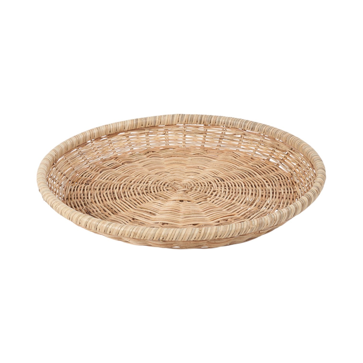Natural Rattan Round Basket Tray-0