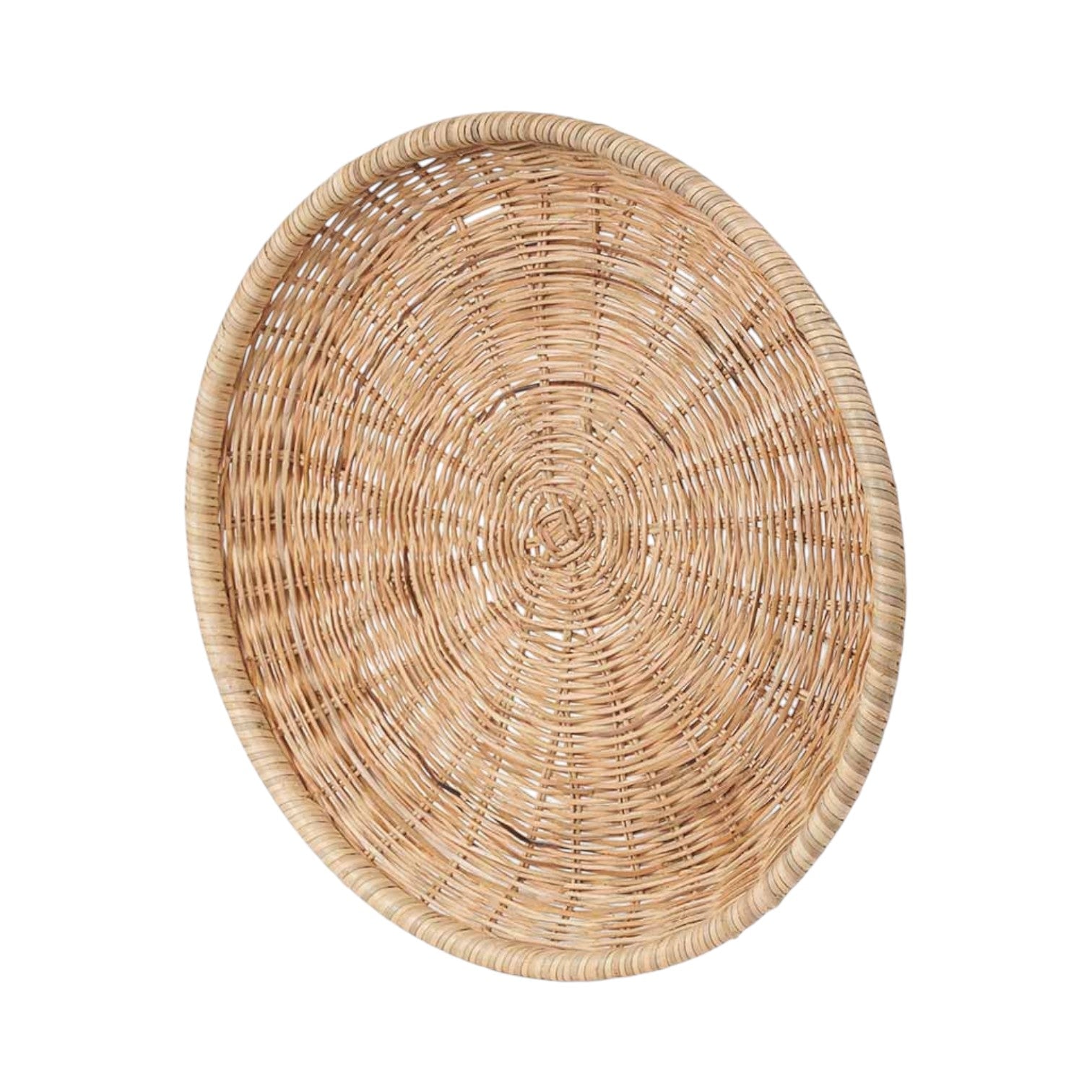 Natural Rattan Round Basket Tray-1