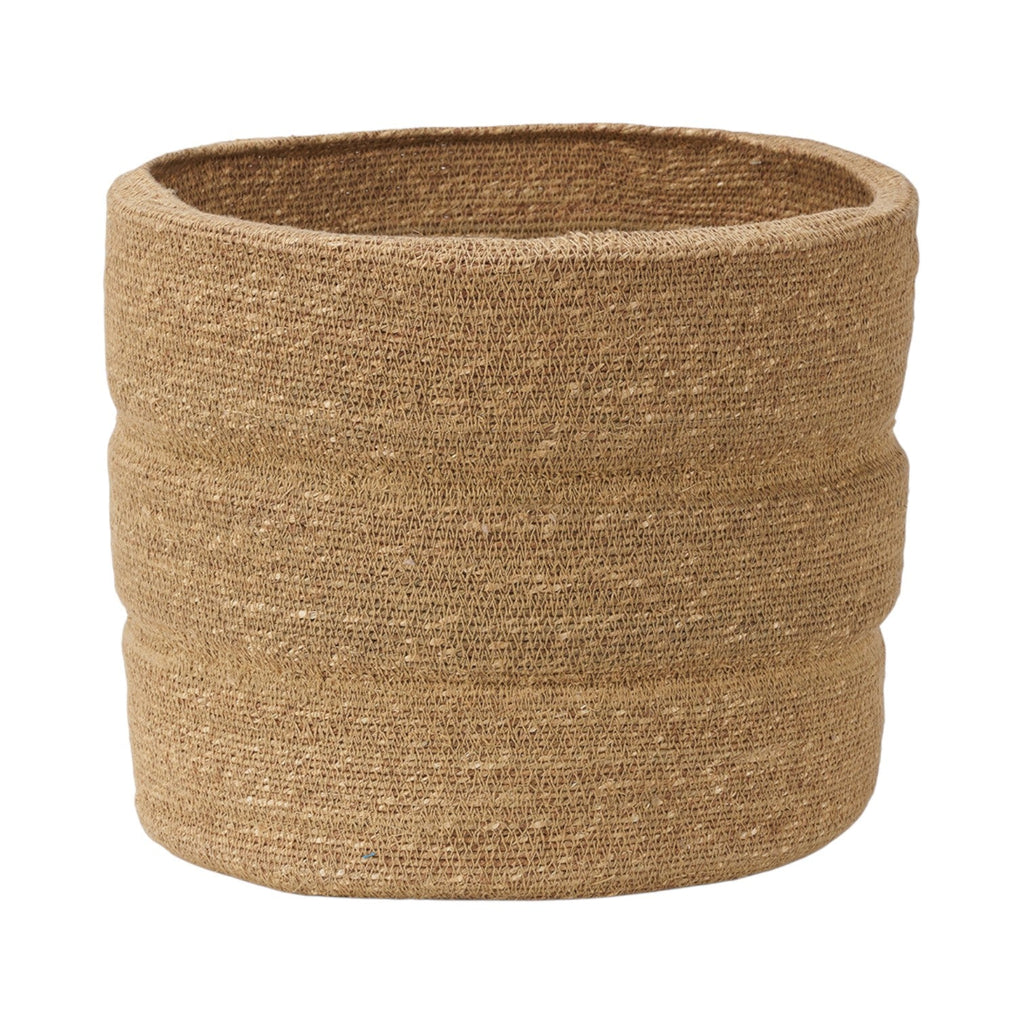 Seagrass Natural Ribbed Basket-0