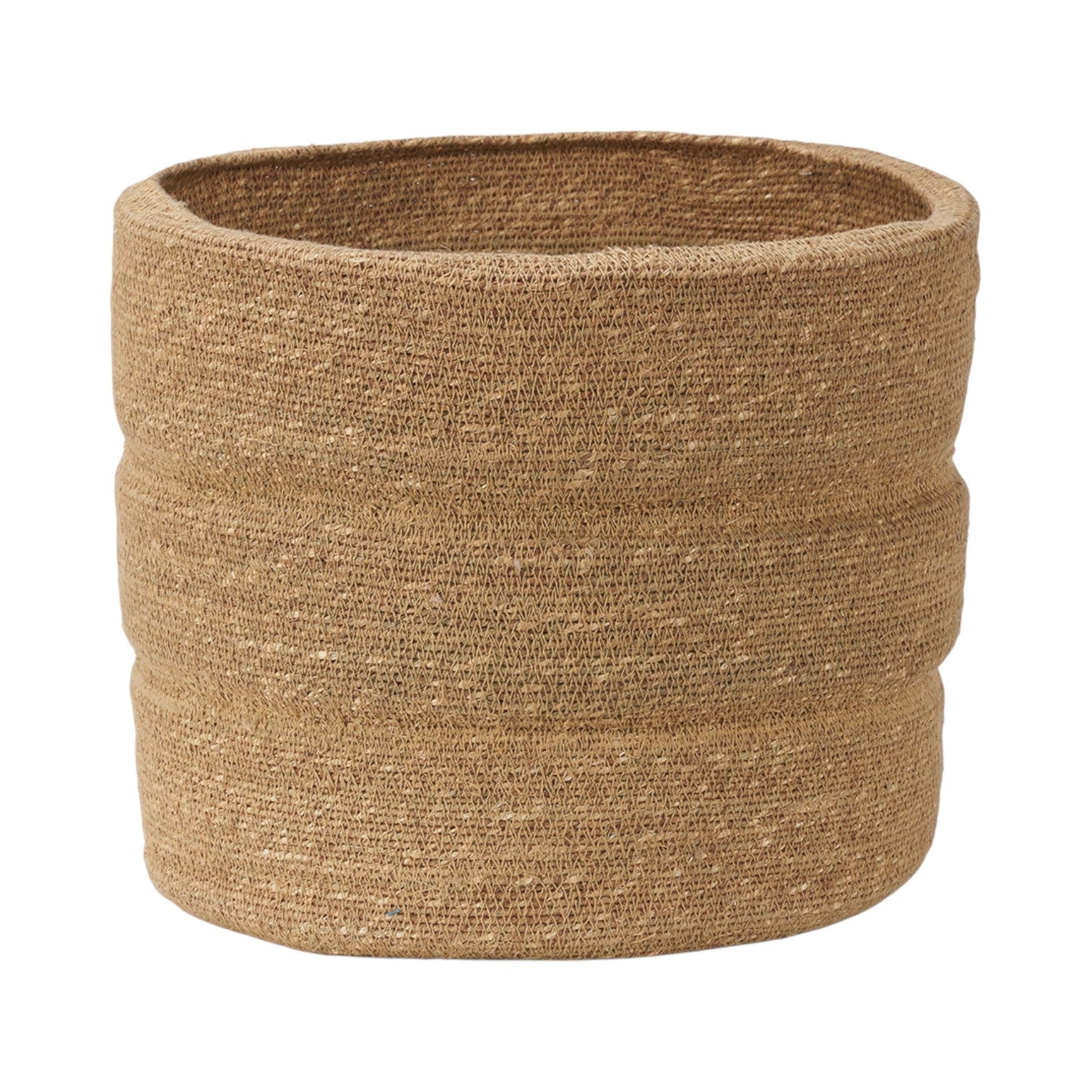 Seagrass Natural Ribbed Basket-0
