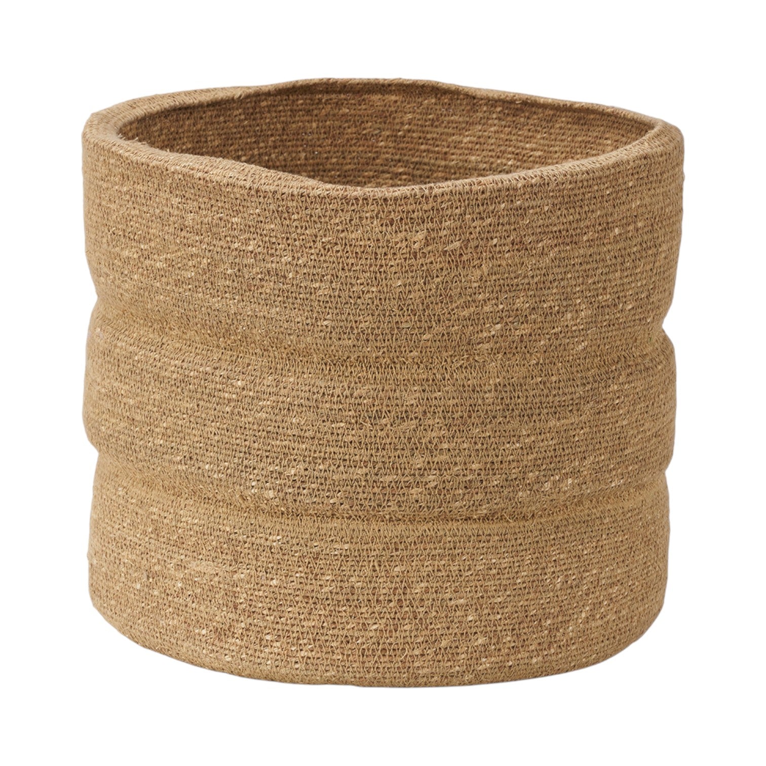 Seagrass Natural Ribbed Basket-1