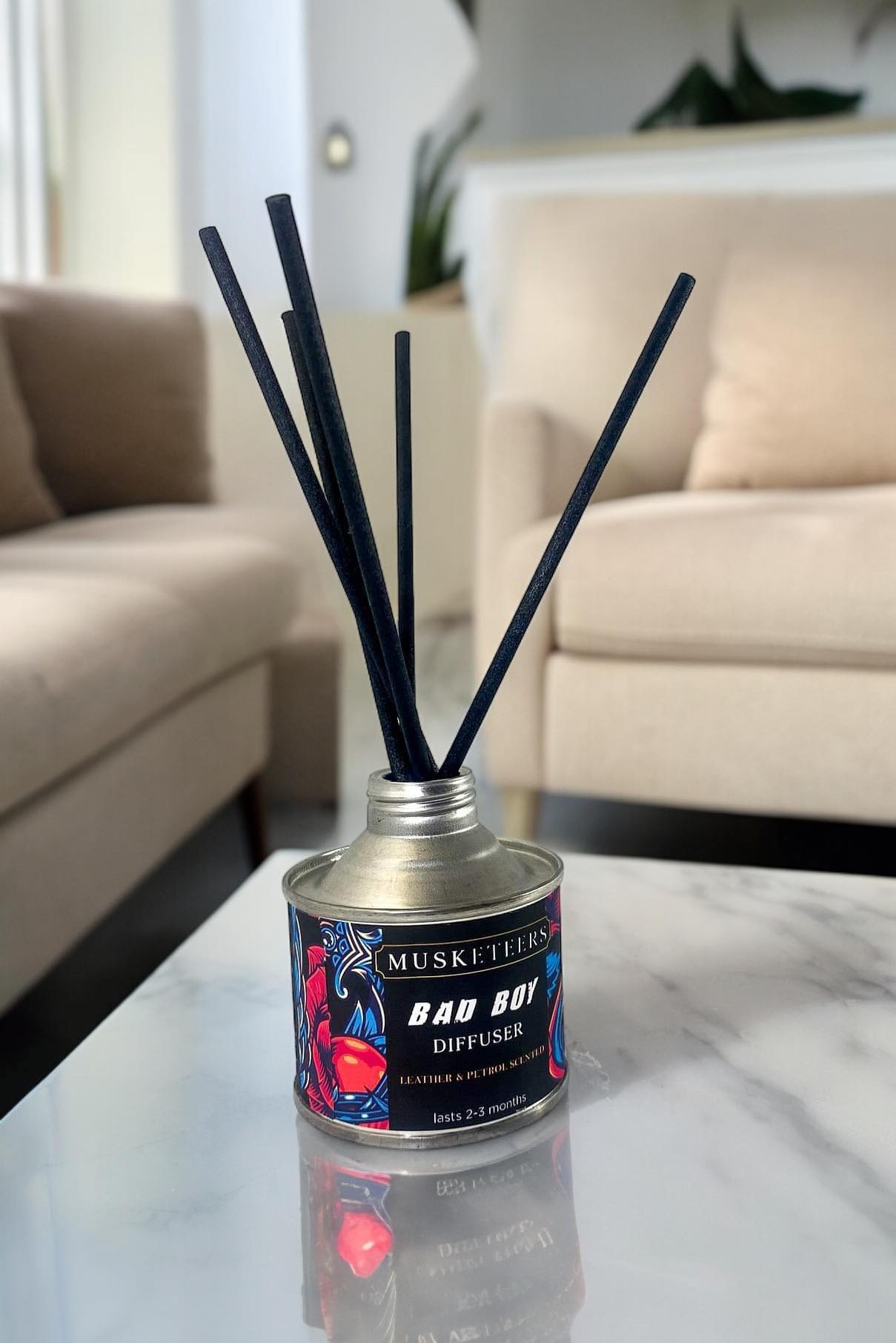 Bad Boy - Leather & Petrol Reed Diffuser-1