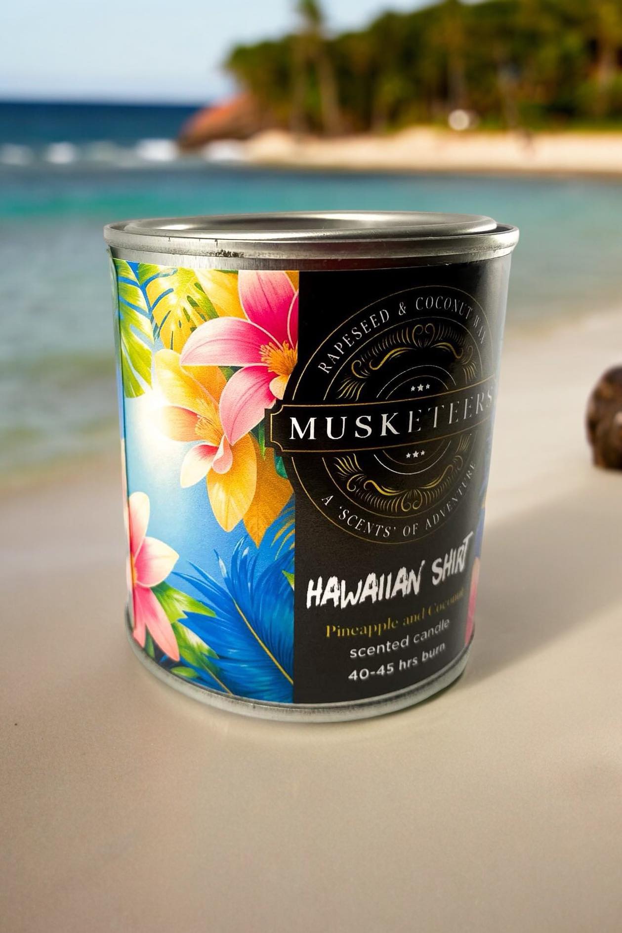 Hawaiian Shirt Natural Wax Candle-1
