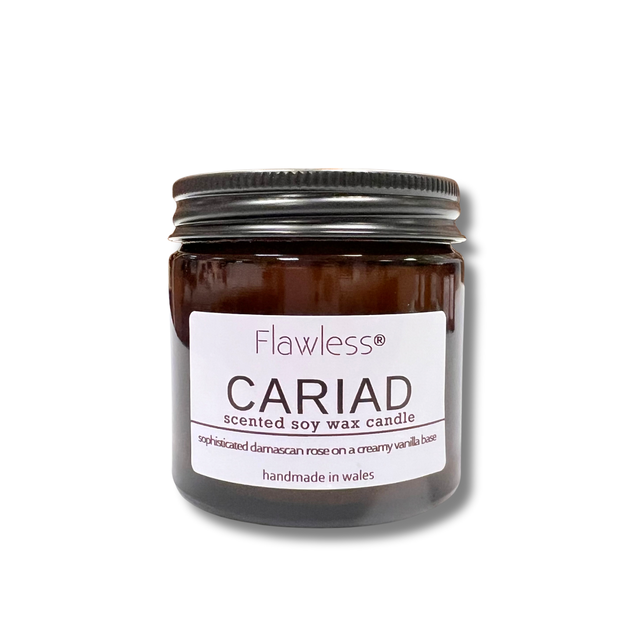 Rose and Vanilla Vegan Scented Candle - Cariad-3