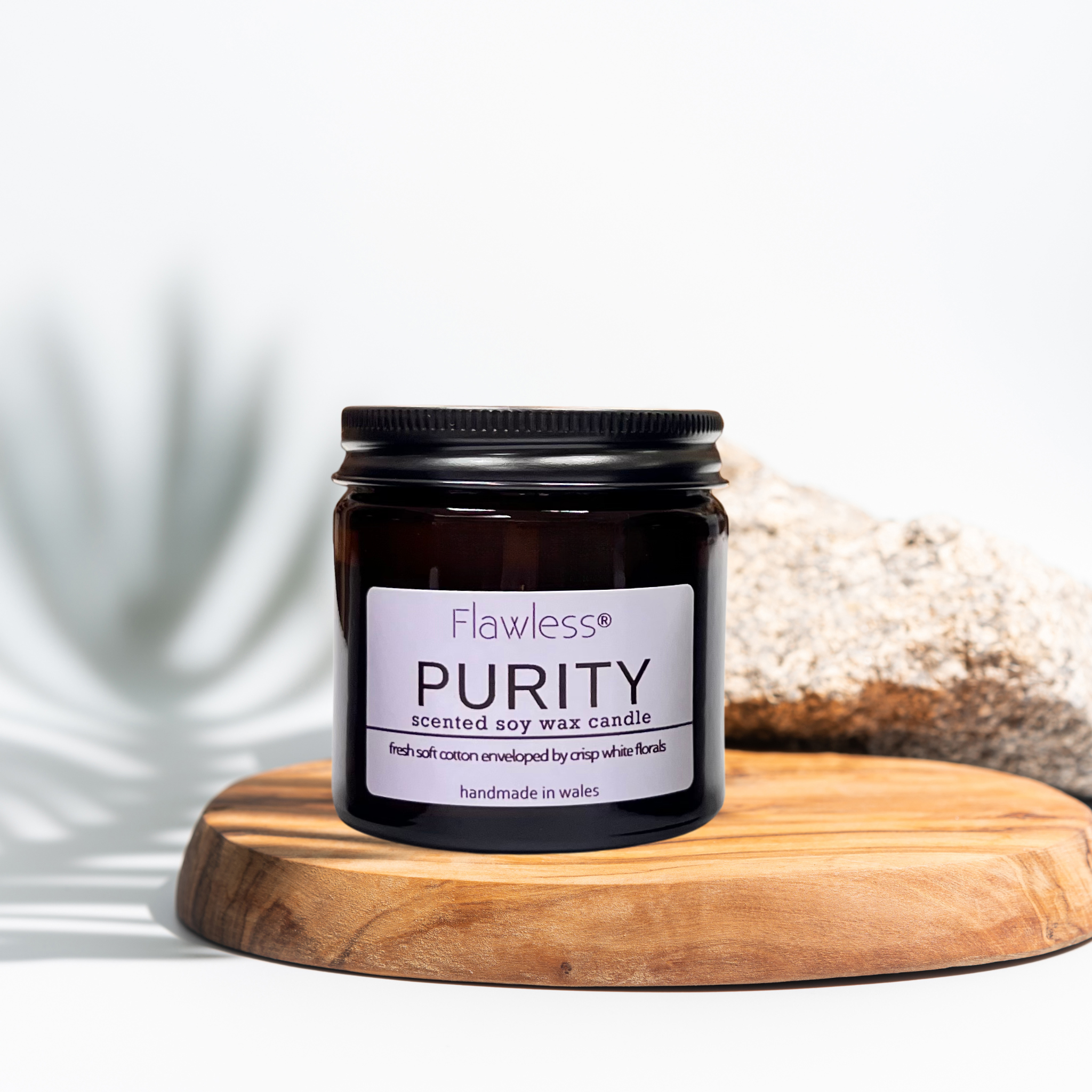 Clean Cotton and Baby Powder Vegan Soy Wax Candle - Purity-3