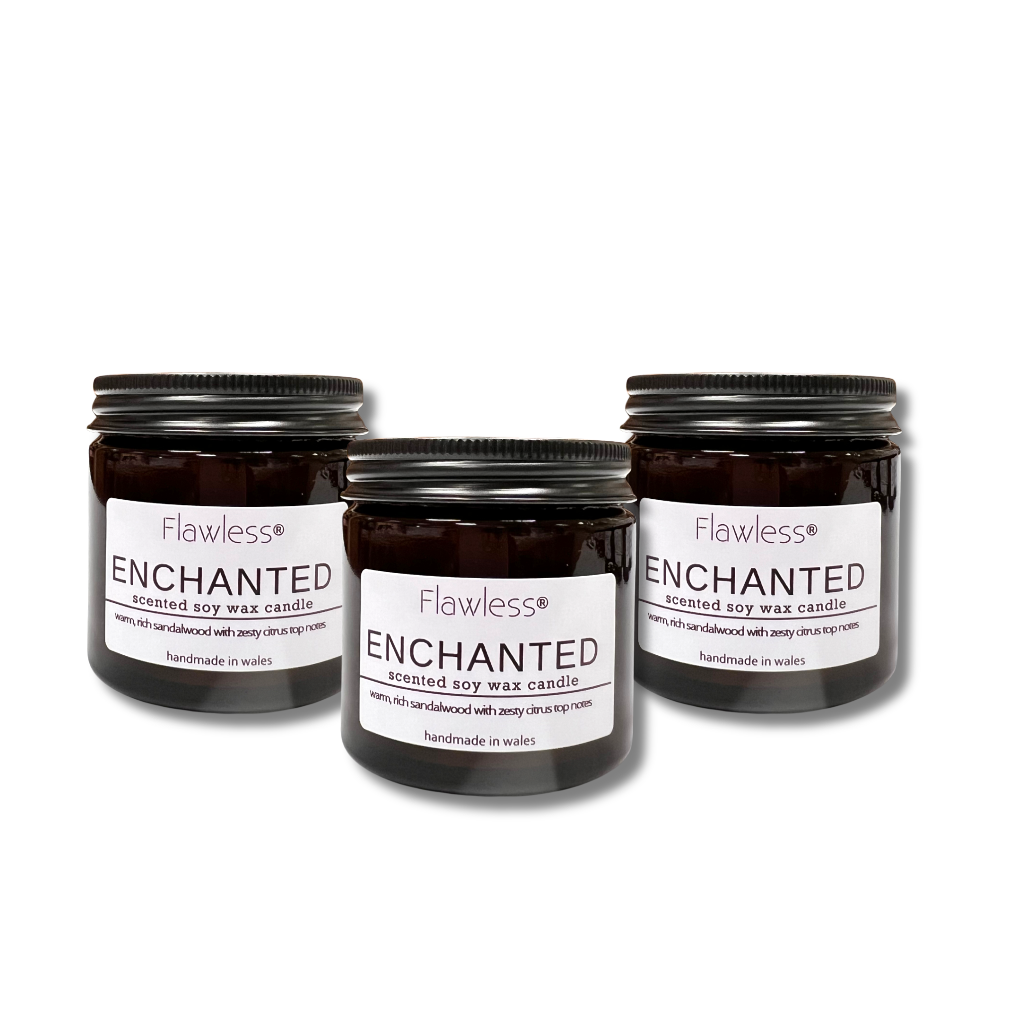 Sandalwood, Amber and Citrus Scented Candle - Enchanted-1