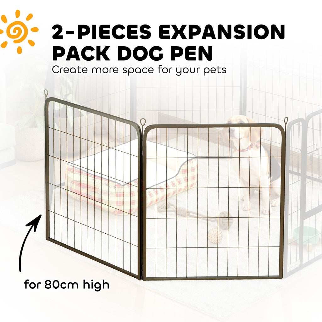 2 Piece Dog Pen Expansion Pack for 80cm High Animal Pen with 3 Connecting Stakes-3