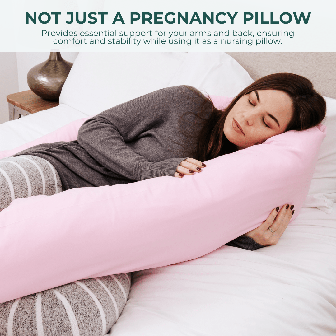 12 Ft Maternity Pillow And Case - Grey Floral-4