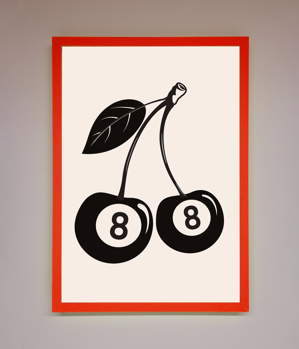 8 Ball Cherries Framed Wall Art-0