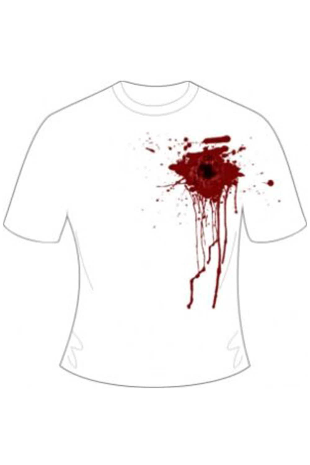 Men Halloween White Gunshot Wound Printed T-Shirt-0