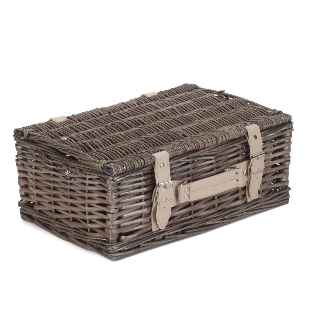 35cm Antique Wash Split Willow Wicker Basket-2