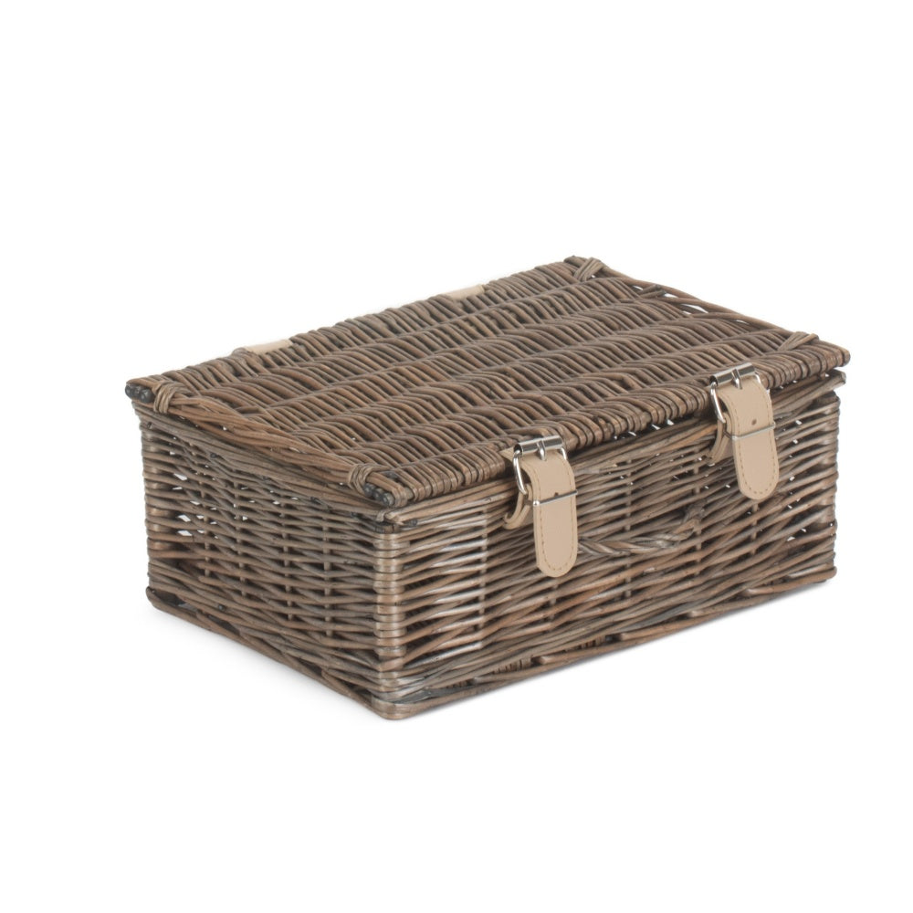 25m Antique Wash Willow Handle Wicker Picnic Basket-0