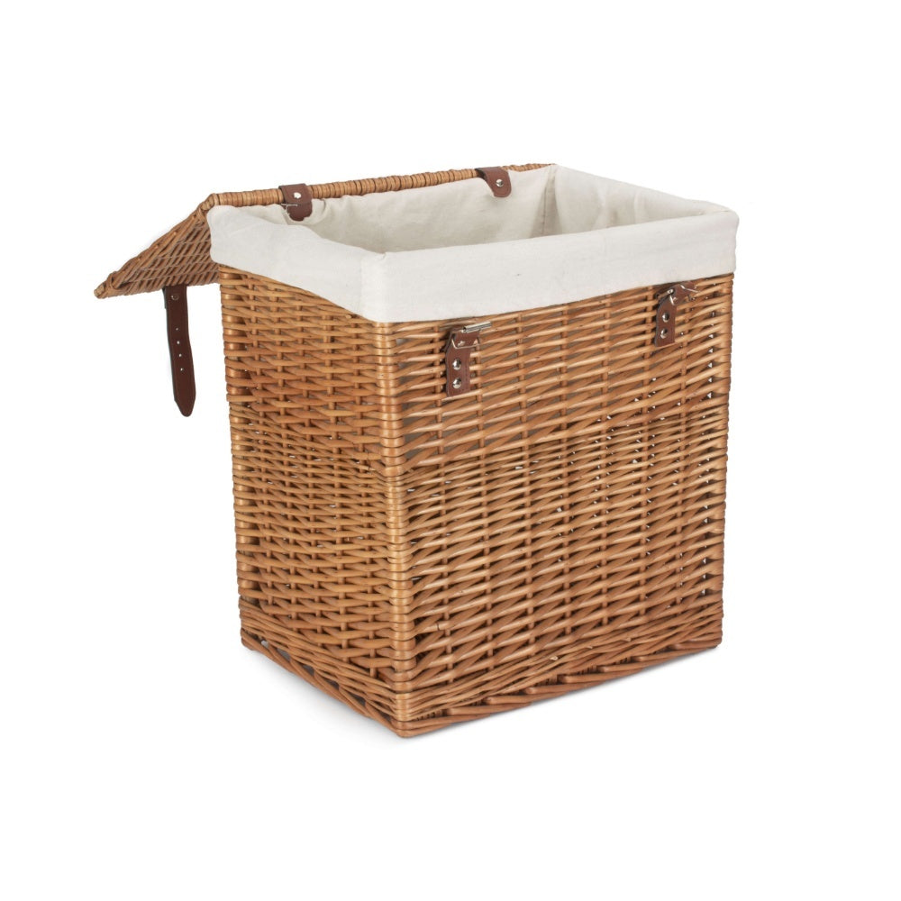 Boutique Double Steamed Wicker Laundry Basket With Lining-0