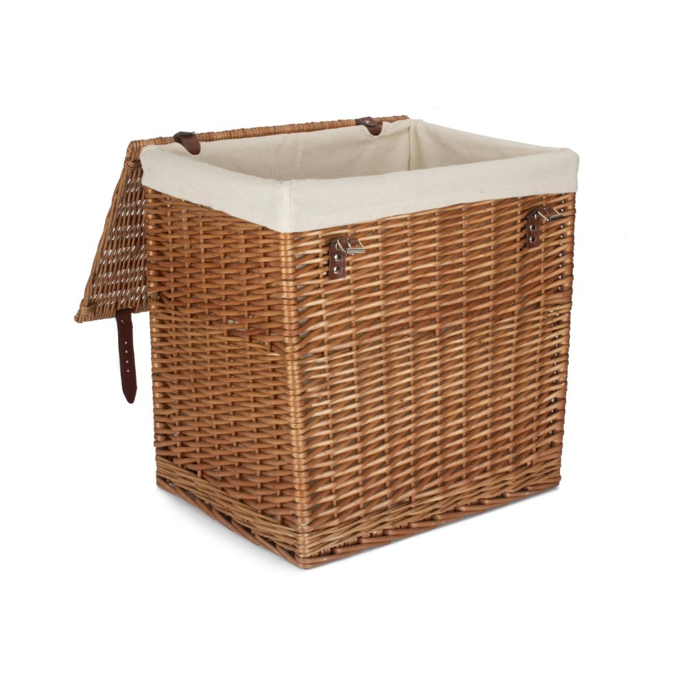 Boutique Double Steamed Wicker Laundry Basket With Lining-2
