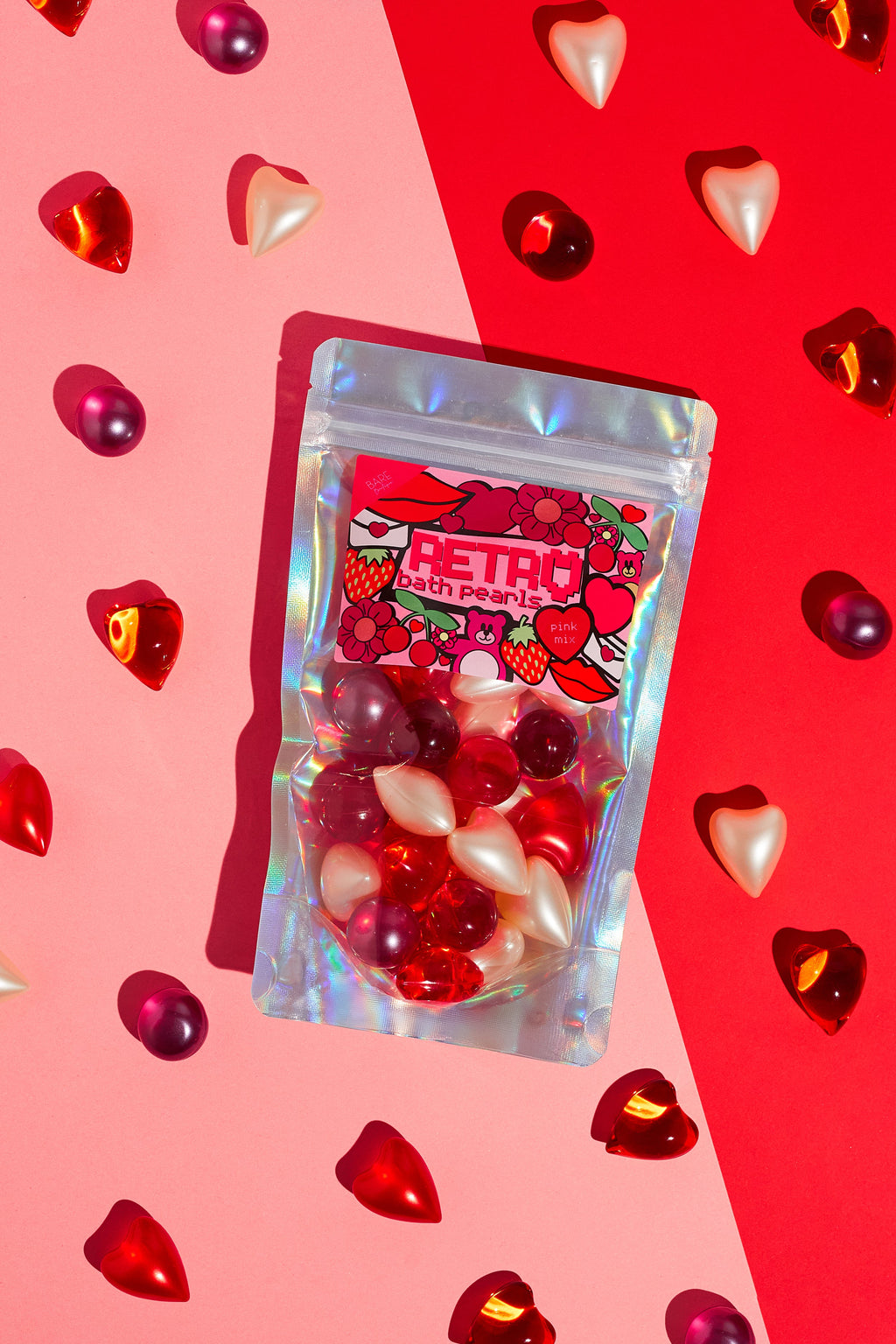 30 Pack of Pink Edition Pearls. Strawberry, Cherry, Vanilla and Lychee scented Bath Pearls.-0