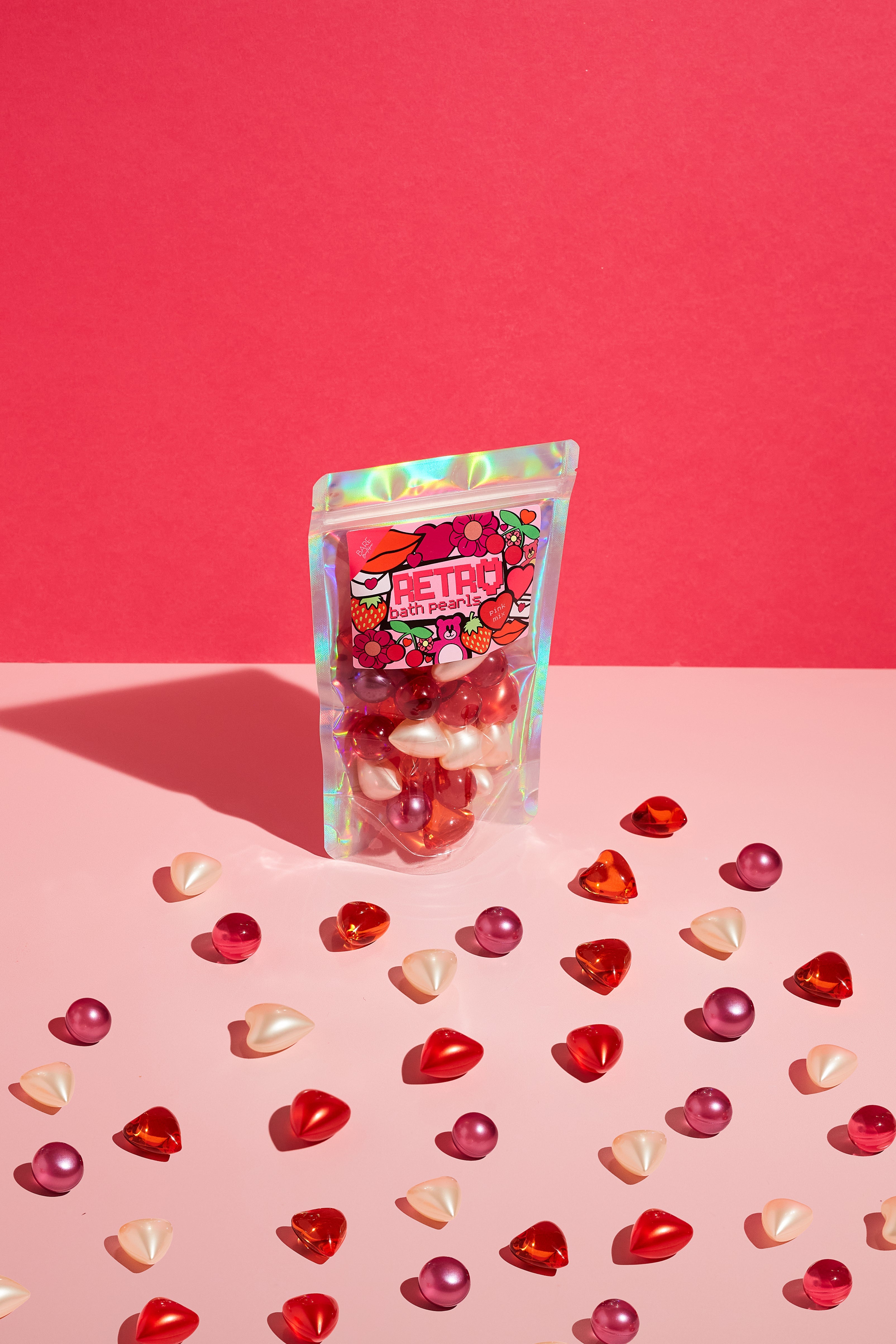 30 Pack of Pink Edition Pearls. Strawberry, Cherry, Vanilla and Lychee scented Bath Pearls.-1
