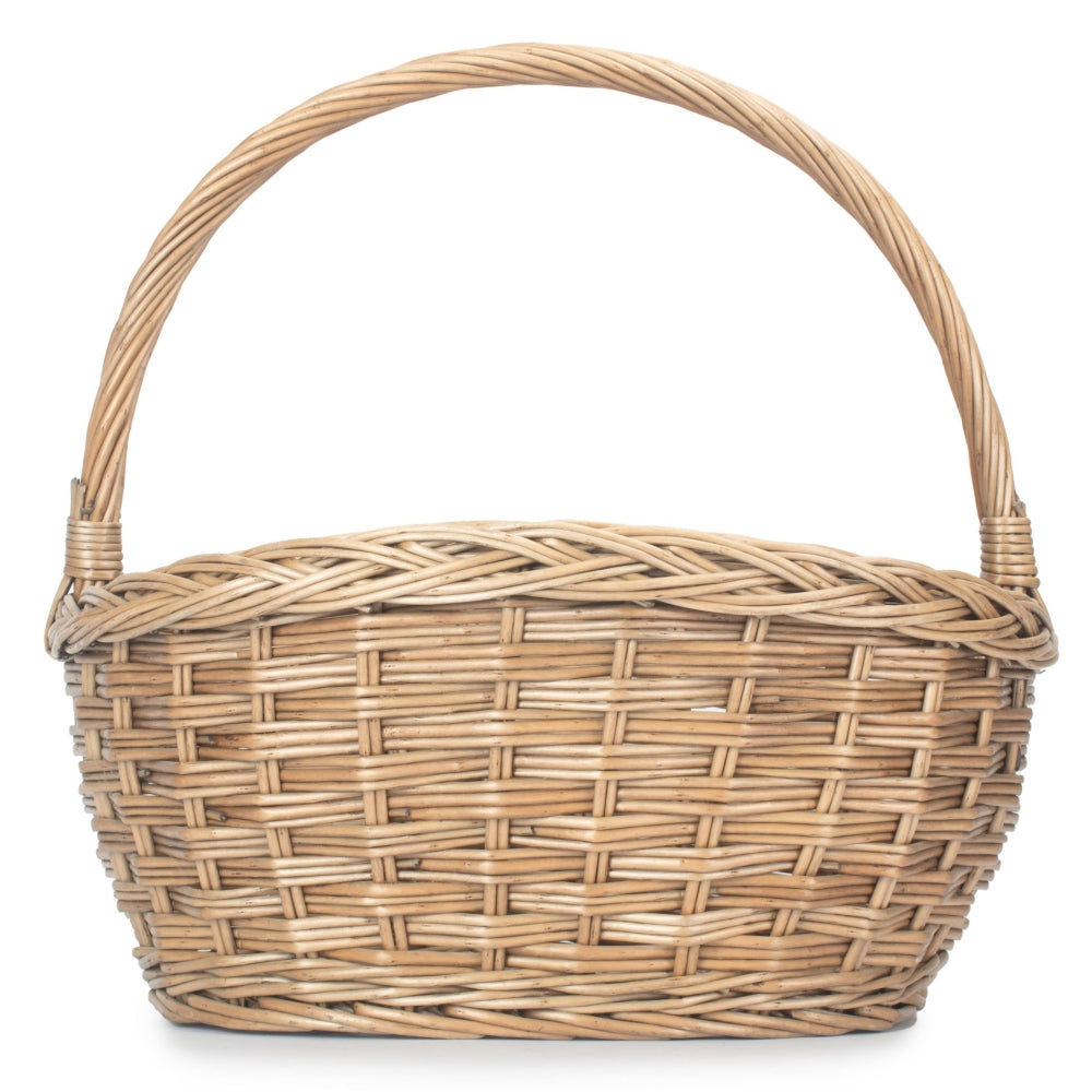 Oval Wicker Braid Border Shopping Basket-1