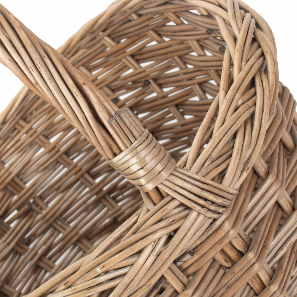 Oval Wicker Braid Border Shopping Basket-3