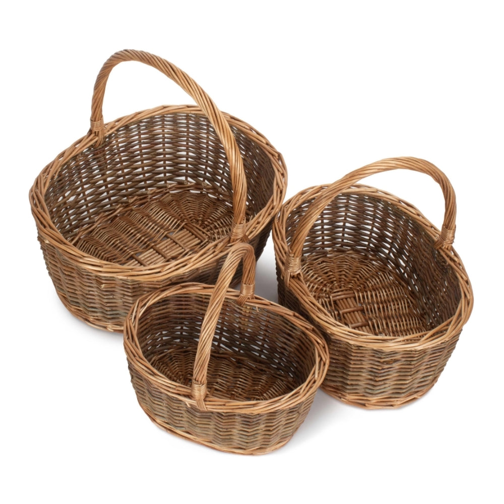 Oval Unpeeled Willow Shopping Basket-2