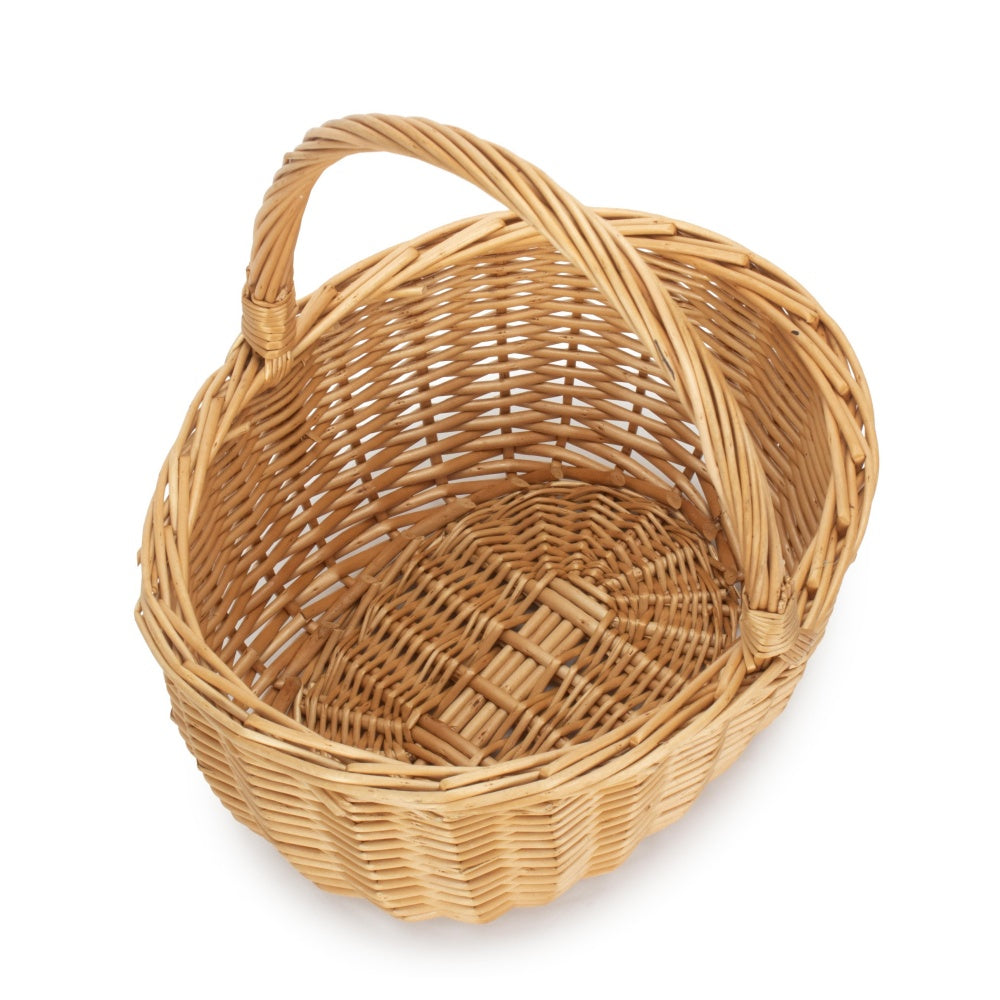 Full Buff Willow Childs Oval Wicker Shopping Basket-2