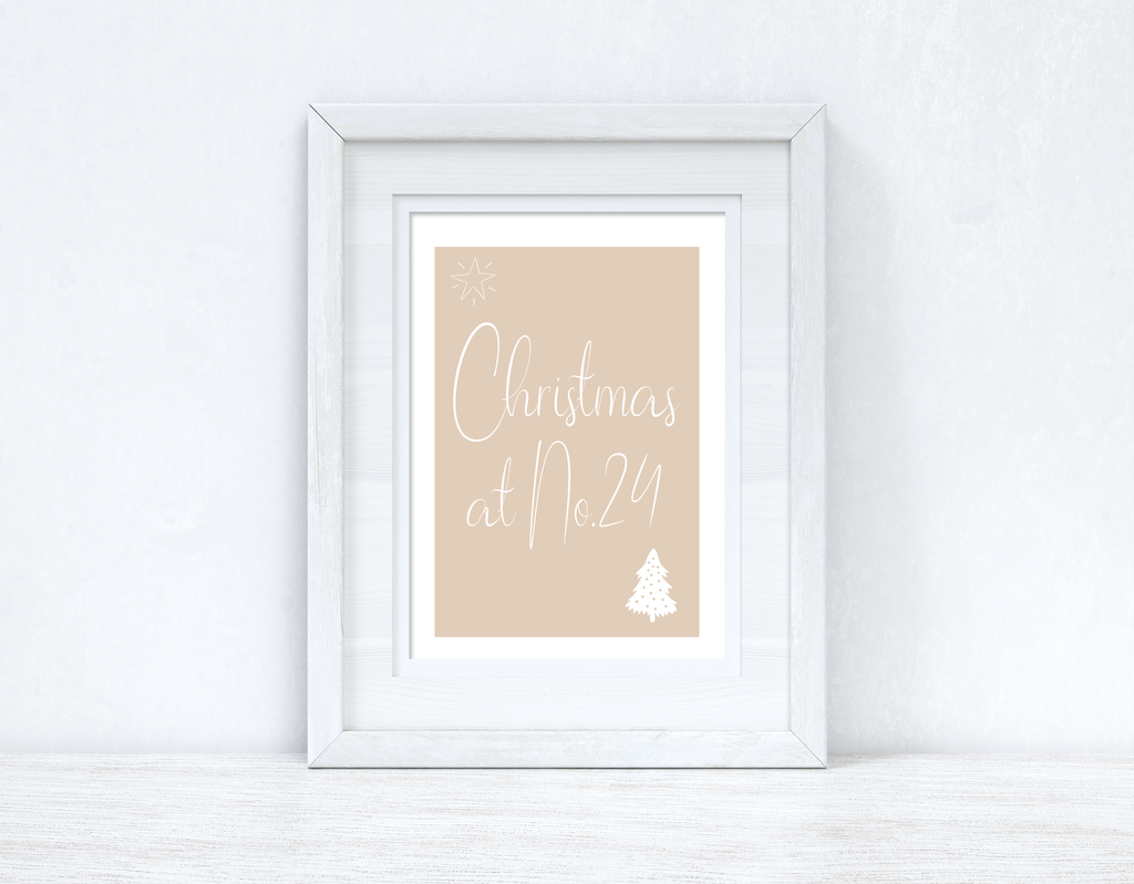 Christmas At No Beige Background Winter Christmas Seasonal Wall Home Decor Print-1