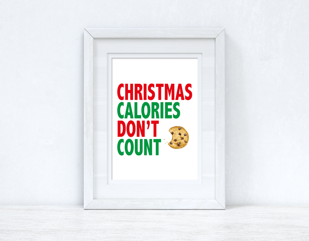 Christmas Calories Don't Count Winter Christmas Seasonal Wall Home Decor Print-1