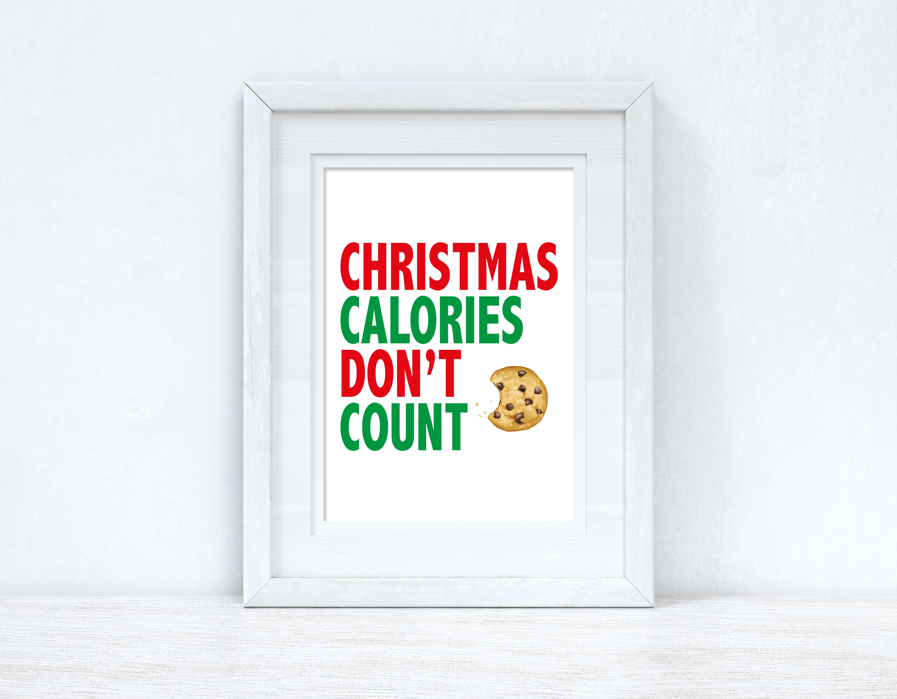 Christmas Calories Don't Count Winter Christmas Seasonal Wall Home Decor Print-1